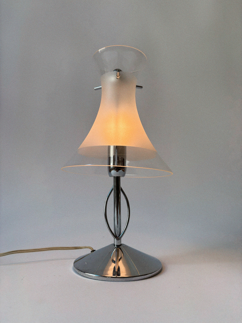 Chrome and Glass Lamp, Italy c. 1970’s by Huerto | The Oblist