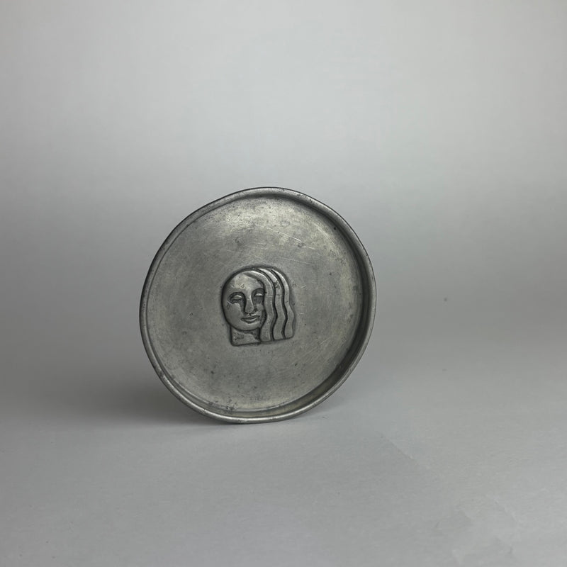 On hold Anna Petrus, Svenkst Stenn, Pewter Dish w/ Leger Figure by somewhere someplace shop | The Oblist