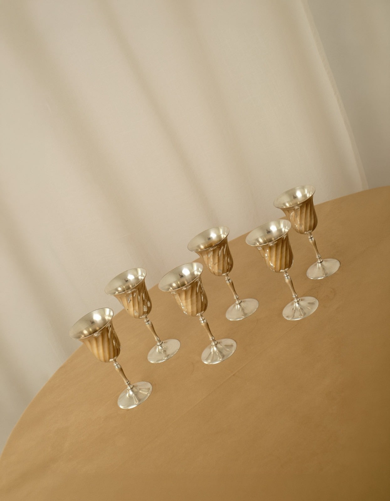Set of 6 Silver-Plated Goblets — side angle