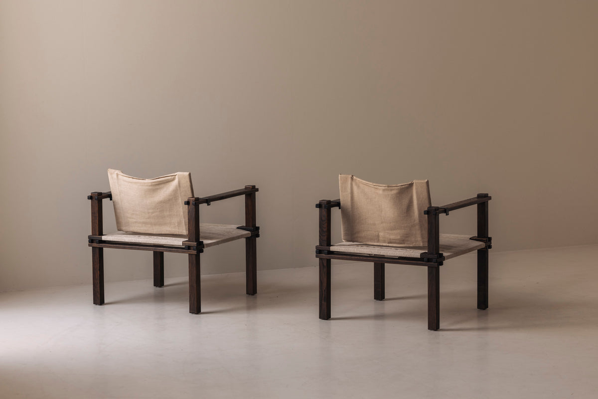 Set of Two Safari Easy Chairs by Gerd Lange for Bofinger, 1960s — close-up