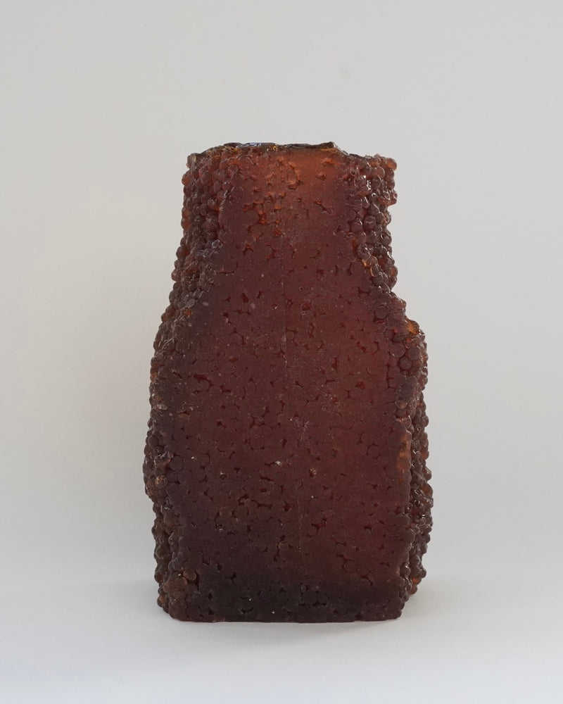 Pine Resin Vase — close-up of textured amber resin surface