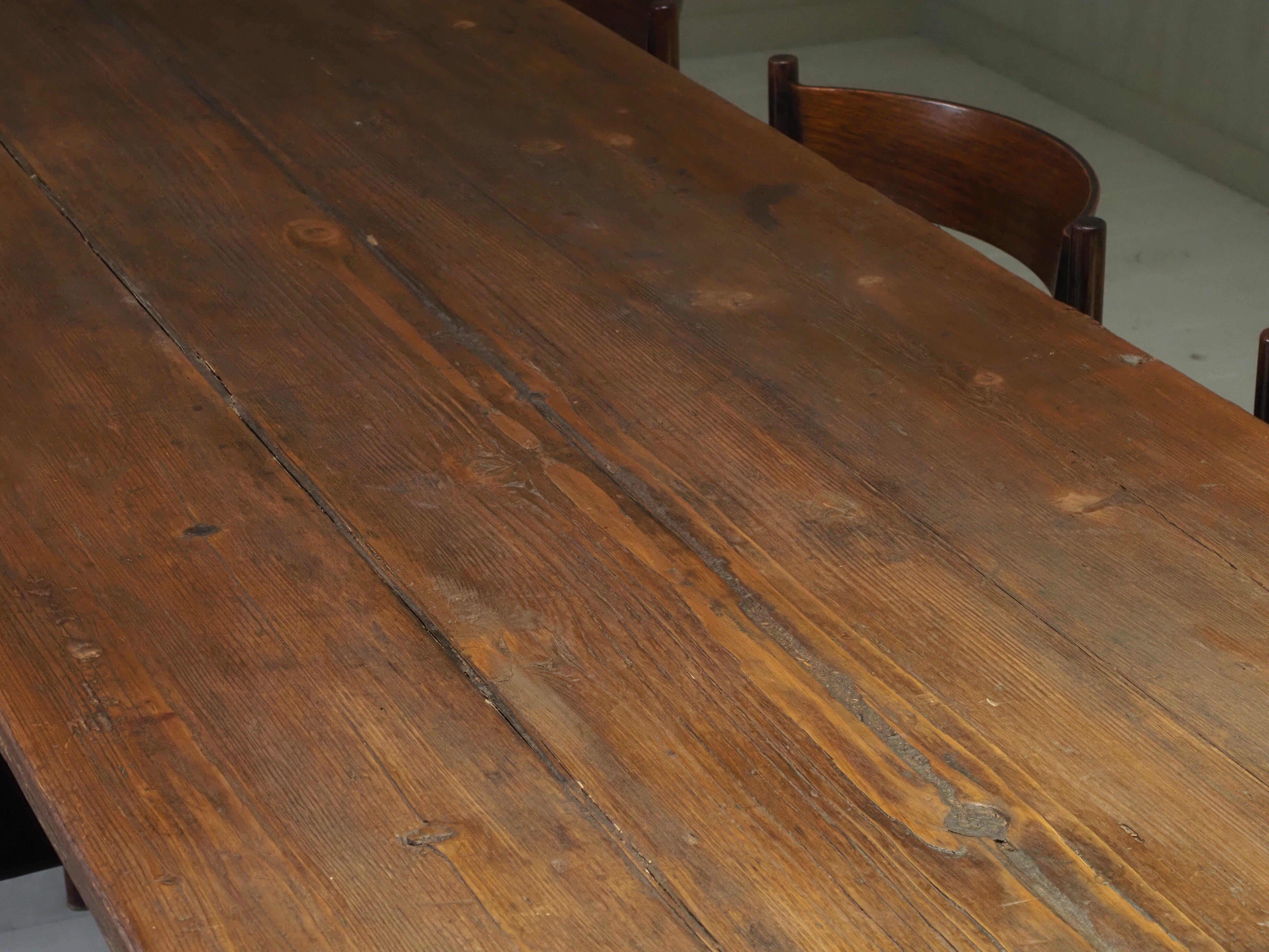 19th Century X-Frame Trestle and Cross Stretcher Base Table — alternate view