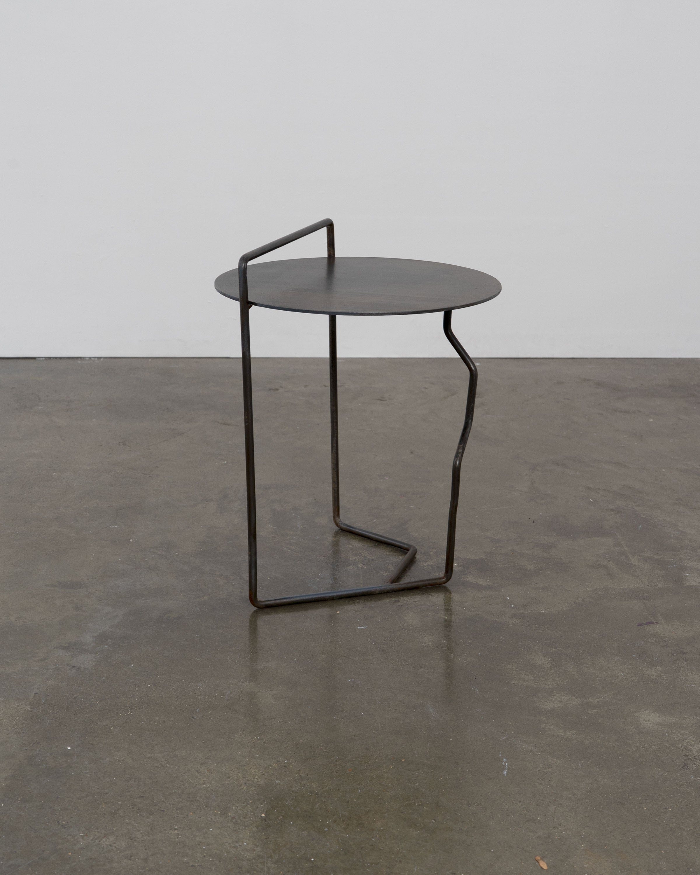 Sculptural Patinated Steel Side Table