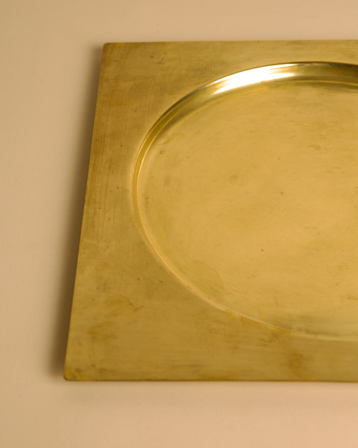Large Italian square brass catch-all, 1960s — alternate view
