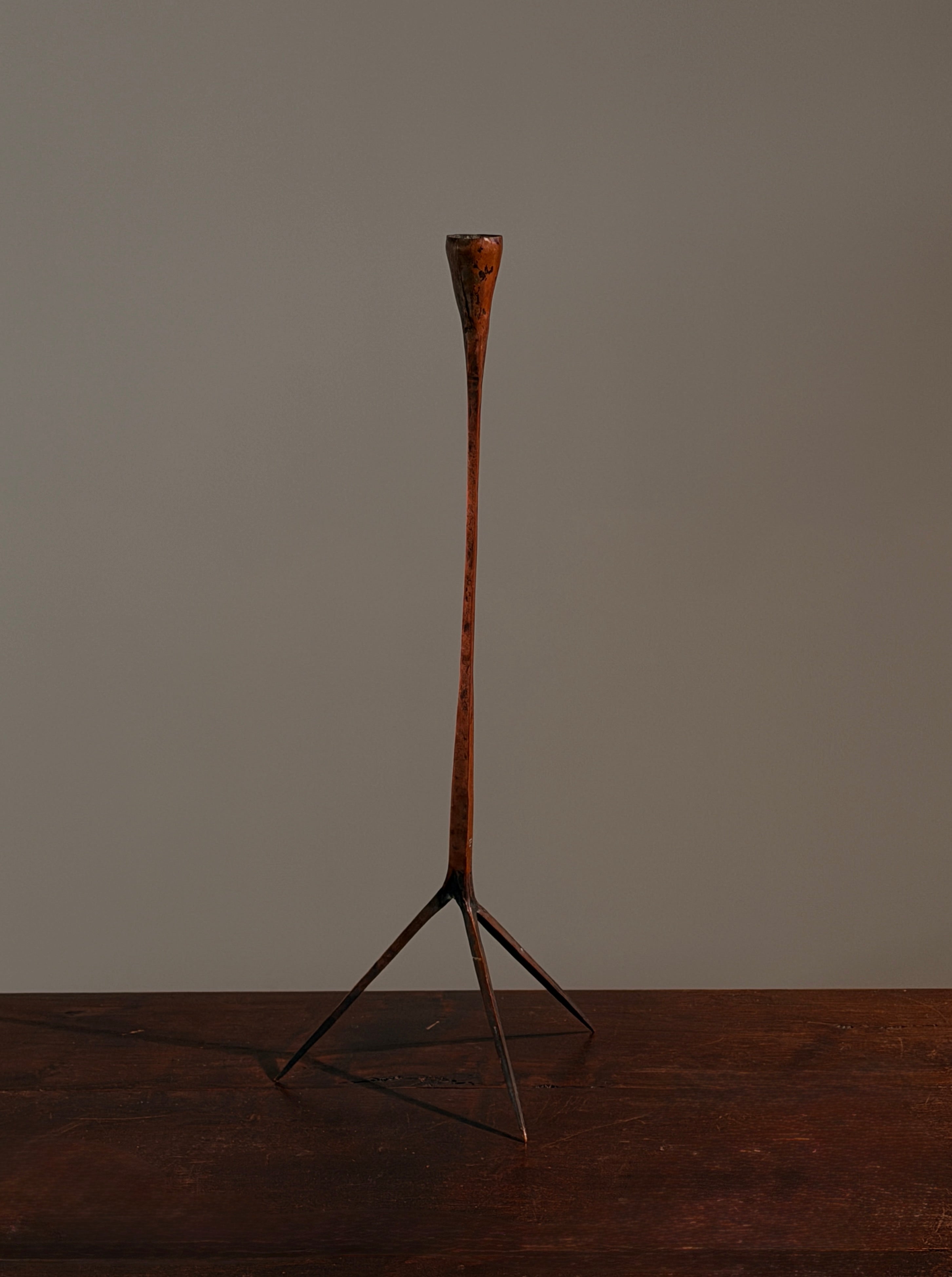 Sculptural brutalist candlestick in copper, in the style of the Marolles workshop, circa 1 — in context