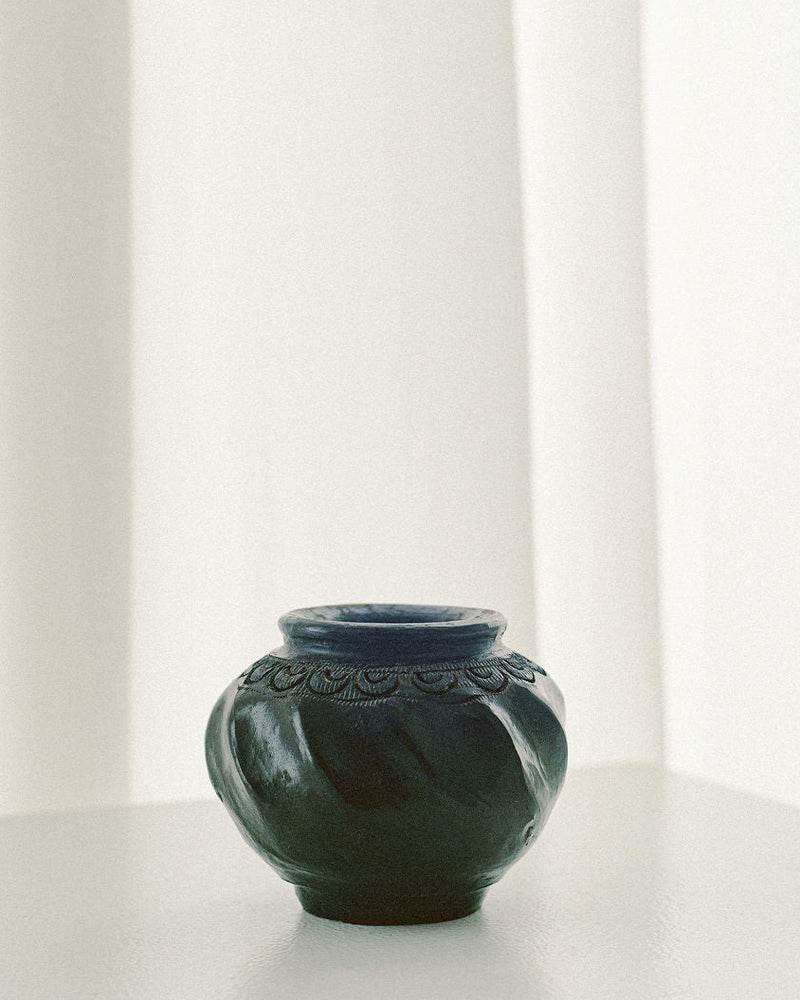 Indian Miniature Bronze Vessel by Arcā Collections | The Oblist — handcrafted dark bronze finish