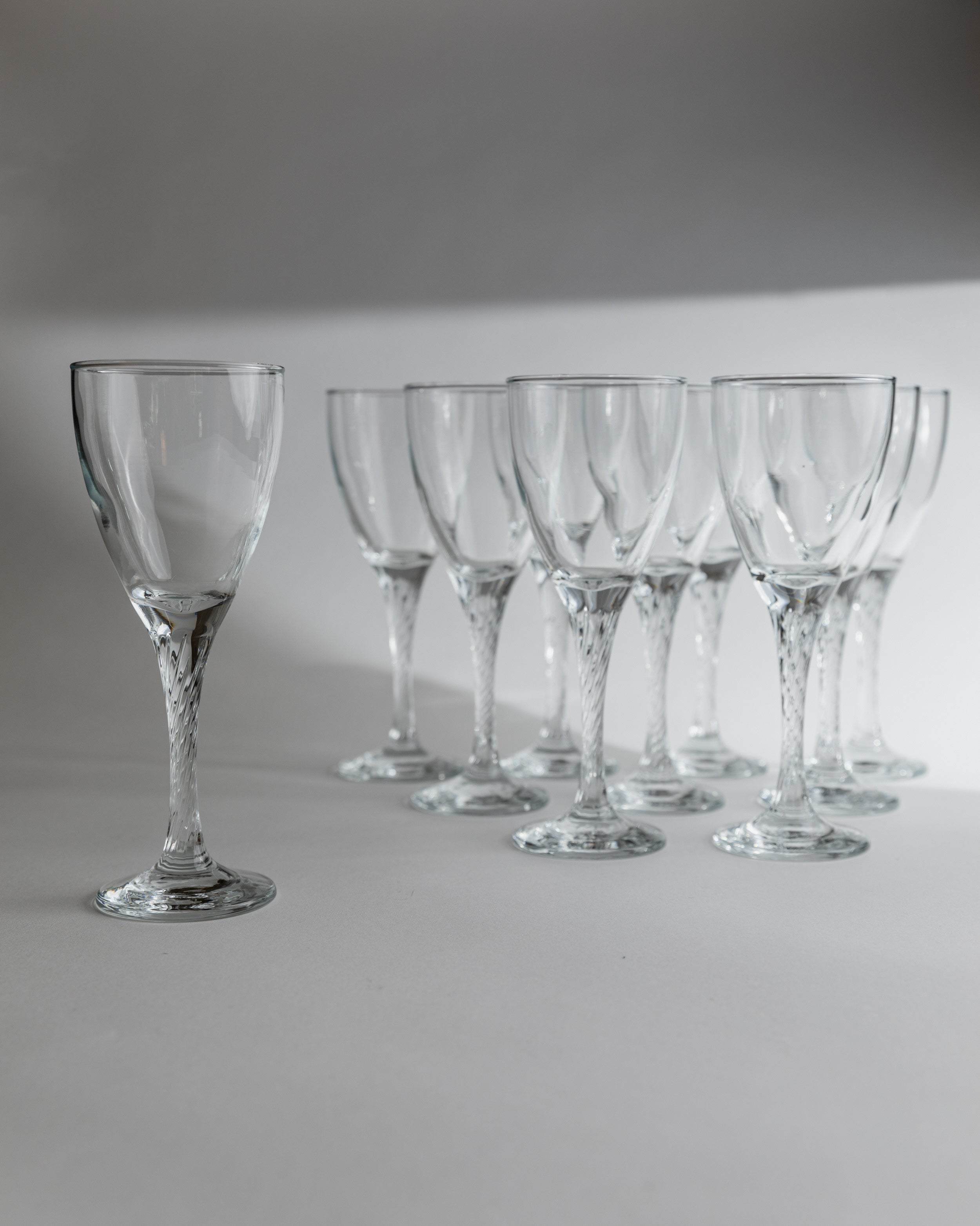Verres à vin ou à champagne, ensemble de 10, Italie années 1980
