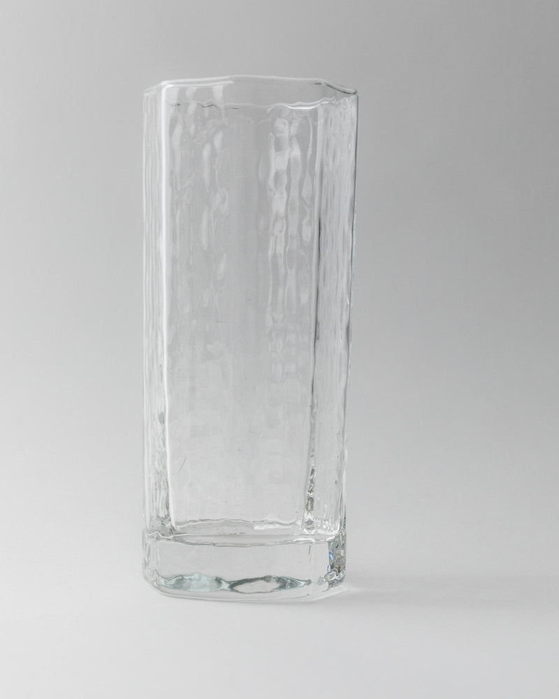1970s Drinking Glasses Set of 5 by Luminarc — close-up of textured clear glass surface