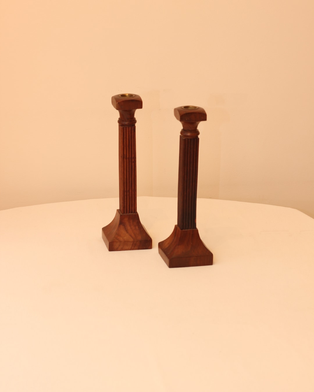 Wooden Candle Holders — lifestyle setting