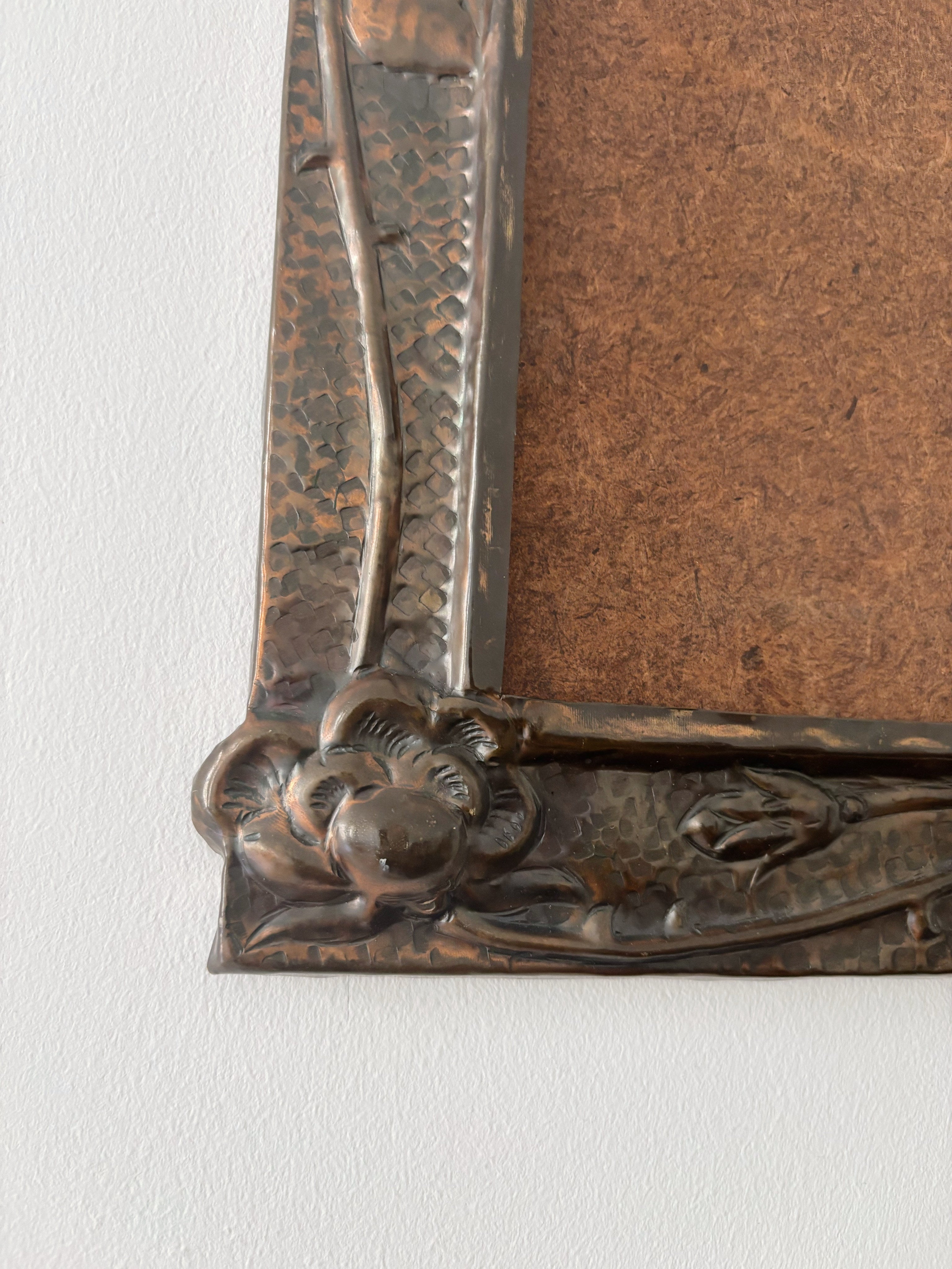 Repoussé Folk Art Copper Frame, c. 1970's-1980's Poland — alternate view