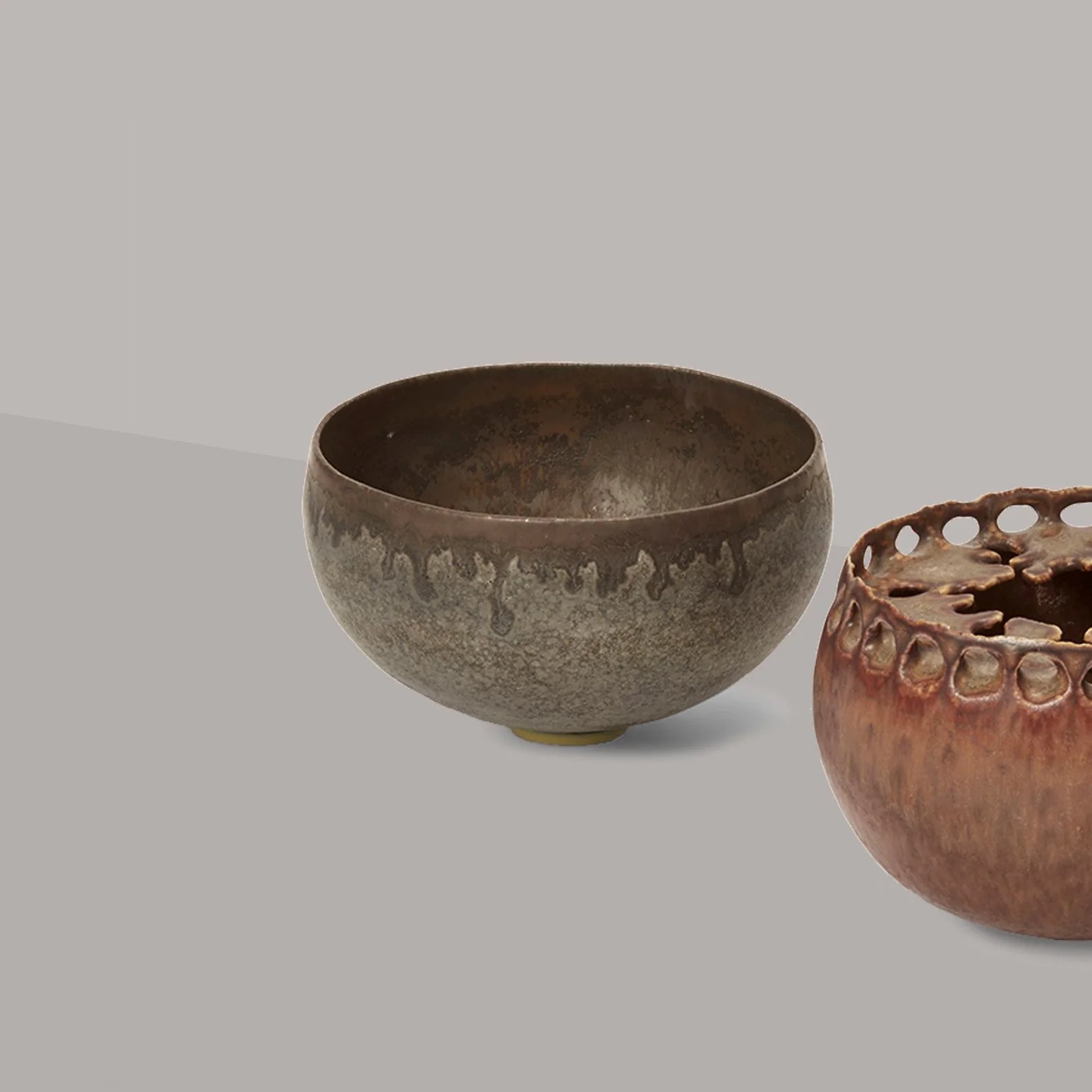 Two small bowls, by Deirdre Burnett (1939-2022) — detail view