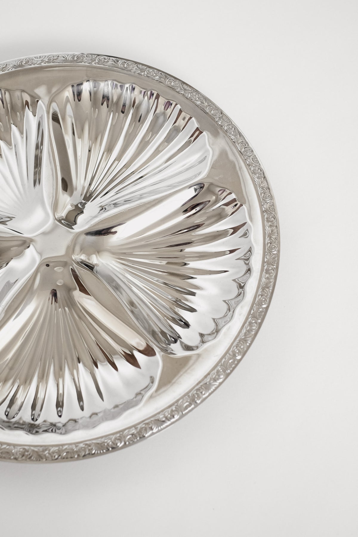 Large Vintage WMF Shell Serving Dish — side angle