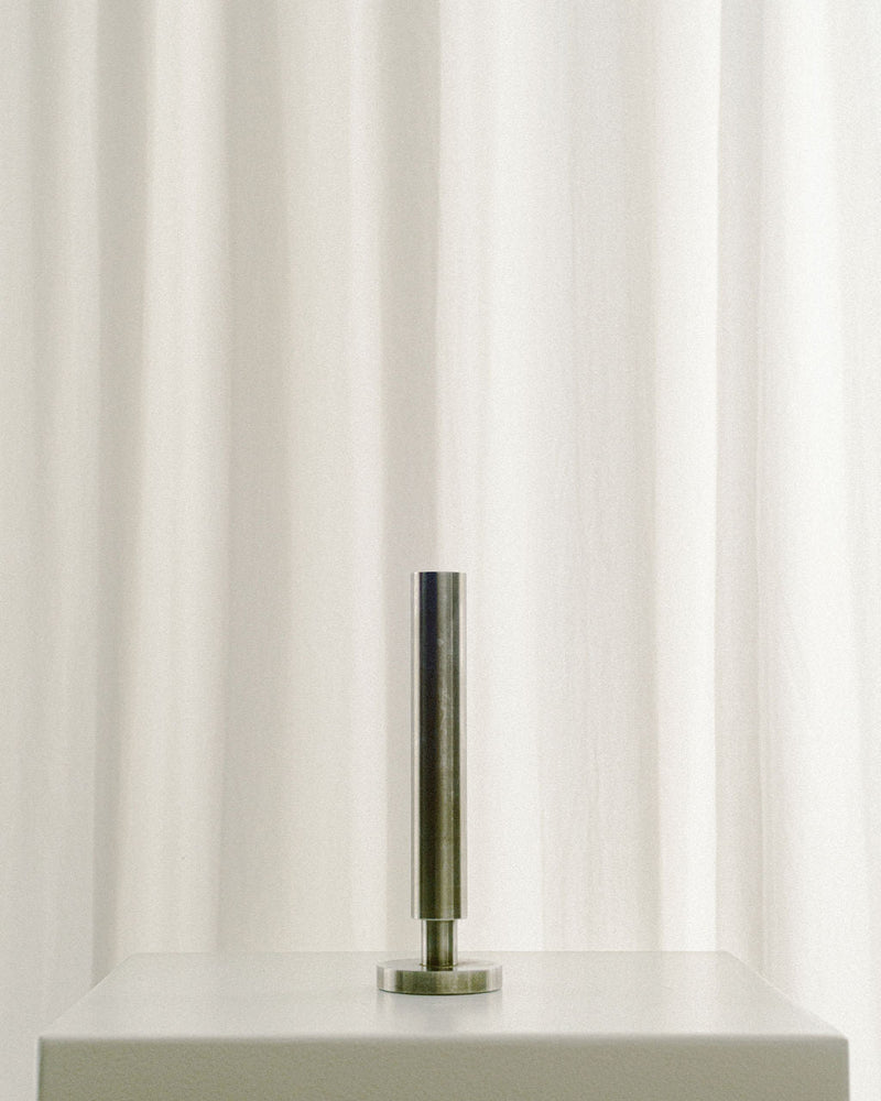 Stainless Steel Brutalist Rod Vase, Slender by Arcā Collections | The Oblist — modern stainless steel design