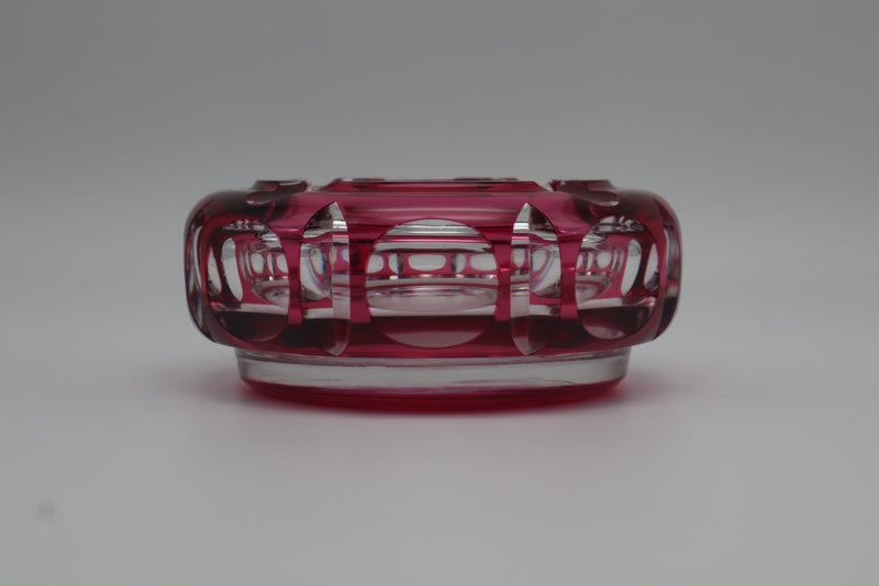 Val Saint Lambert Crystal Ashtray – Faceted Belgian Elegance — detail view