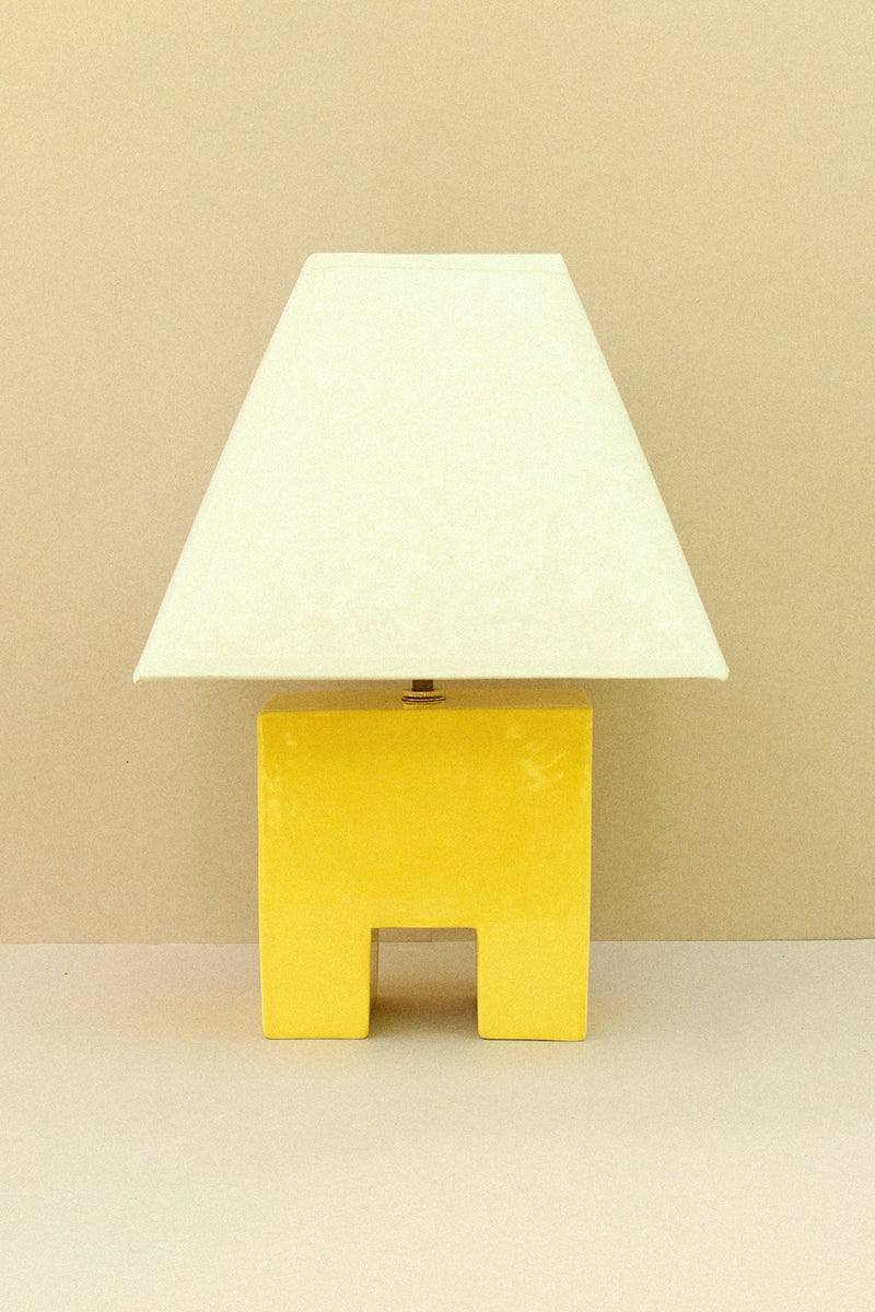 Cristo Lamp (Sol) by Casa Veronica | The Oblist — handcrafted ceramic, yellow base