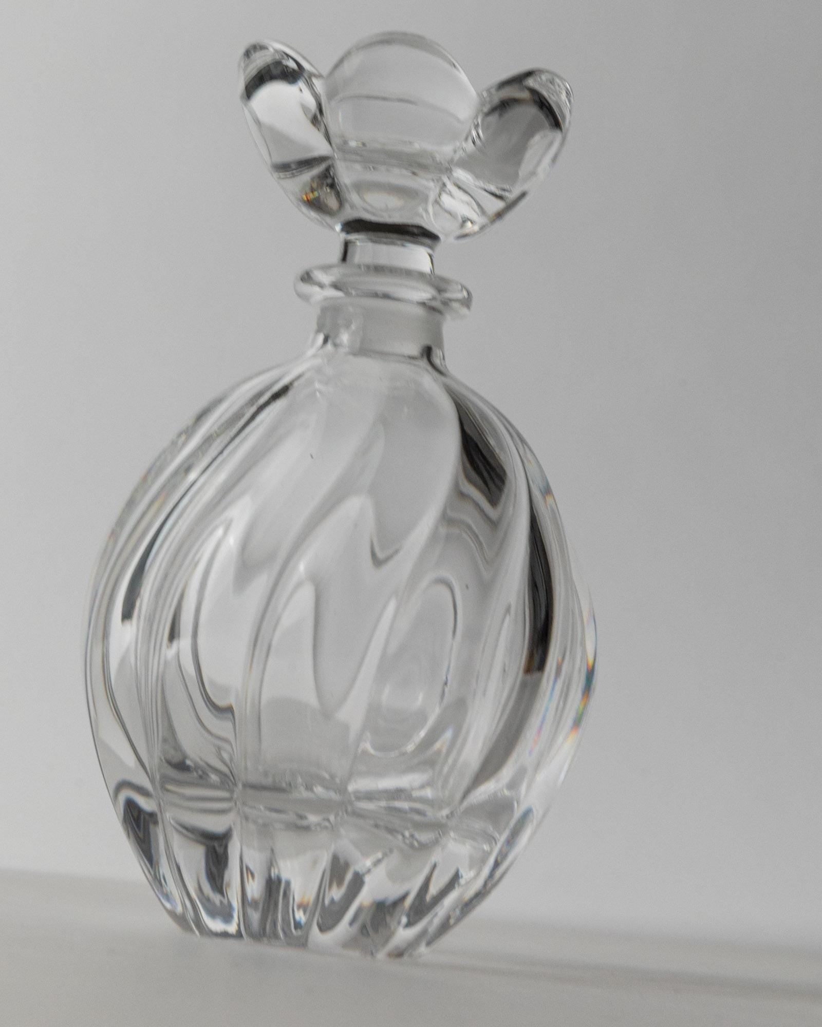 1950s Murano Glass Perfume Bottle — back view highlighting clear glass swirls