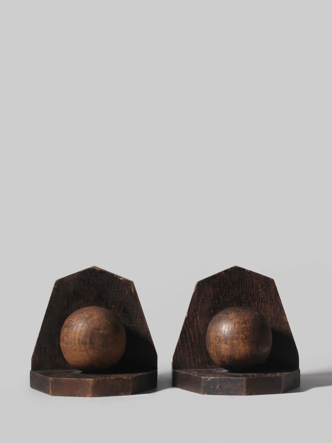 Art Deco Wooden Sphere Bookends, 1930s by Vintage Stories | The Oblist