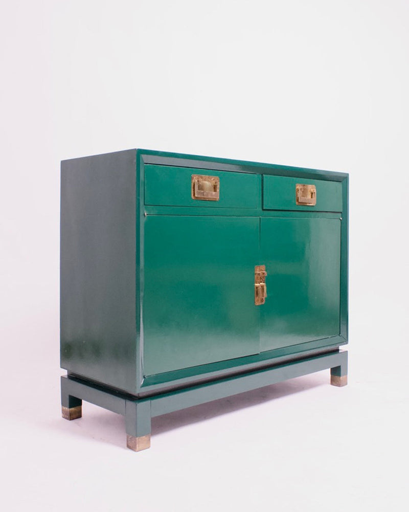 Chinese Style Green Lacquered Chest of Drawers, 1970s by Barracuda Interiors | The Oblist — vintage green lacquer finish