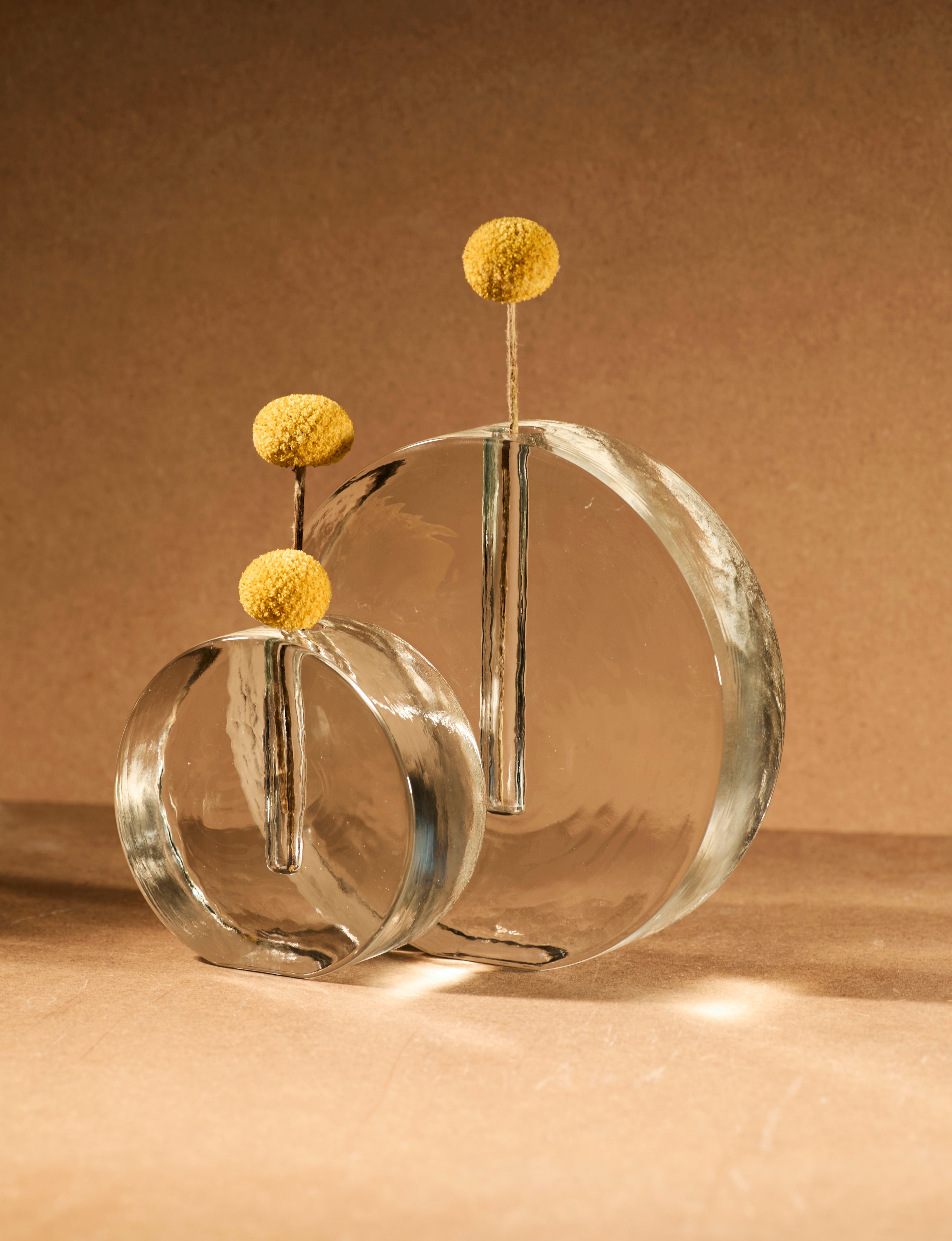 Vintage Scandinavian Clear Vase in Glass — close-up of textured glass surface