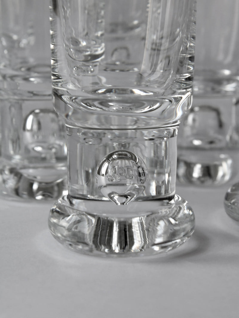 Crystal glass base detail of Tapio Wirkkala bubble drinking glass