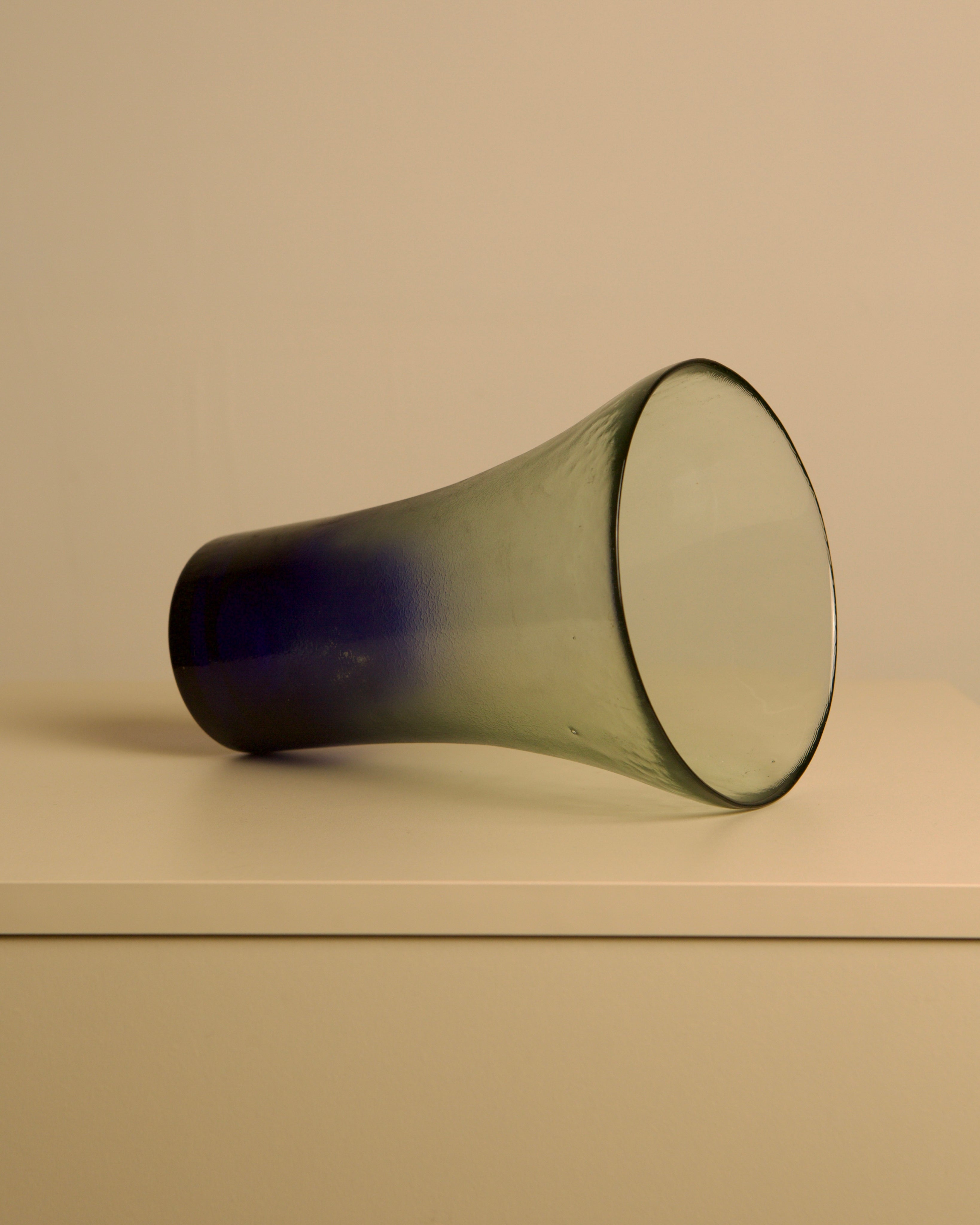Italian Vase in Opaque Murano Glass, 80s — angled view on white surface