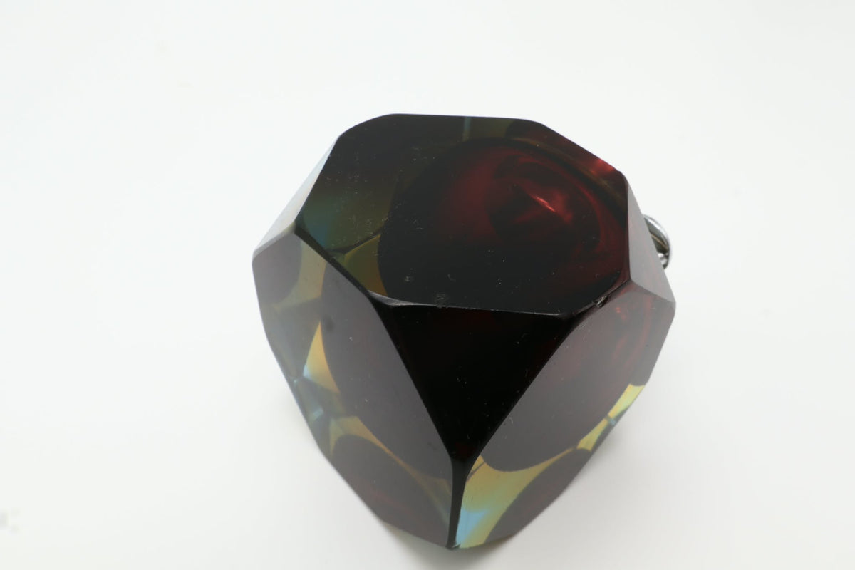 1960s Flavio Poli 'Sommerso' Glass Table Lighter for Seguso – Italy — close-up