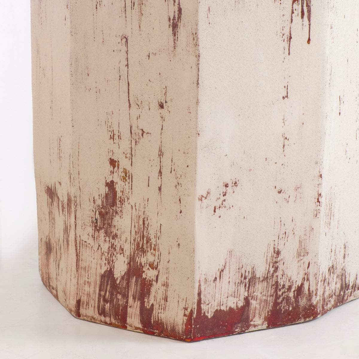 artisanal geometric Ceramic Side Table  — detail view