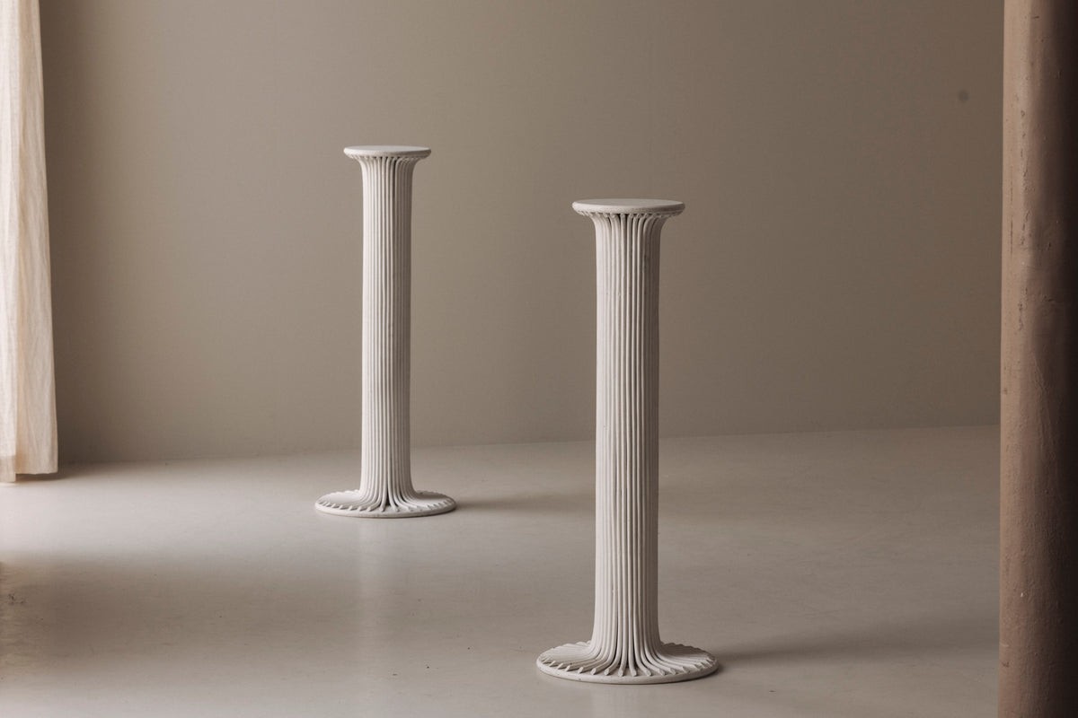 Pair of Sculptural Bamboo Pedestals, Italy, 1960s — detail view