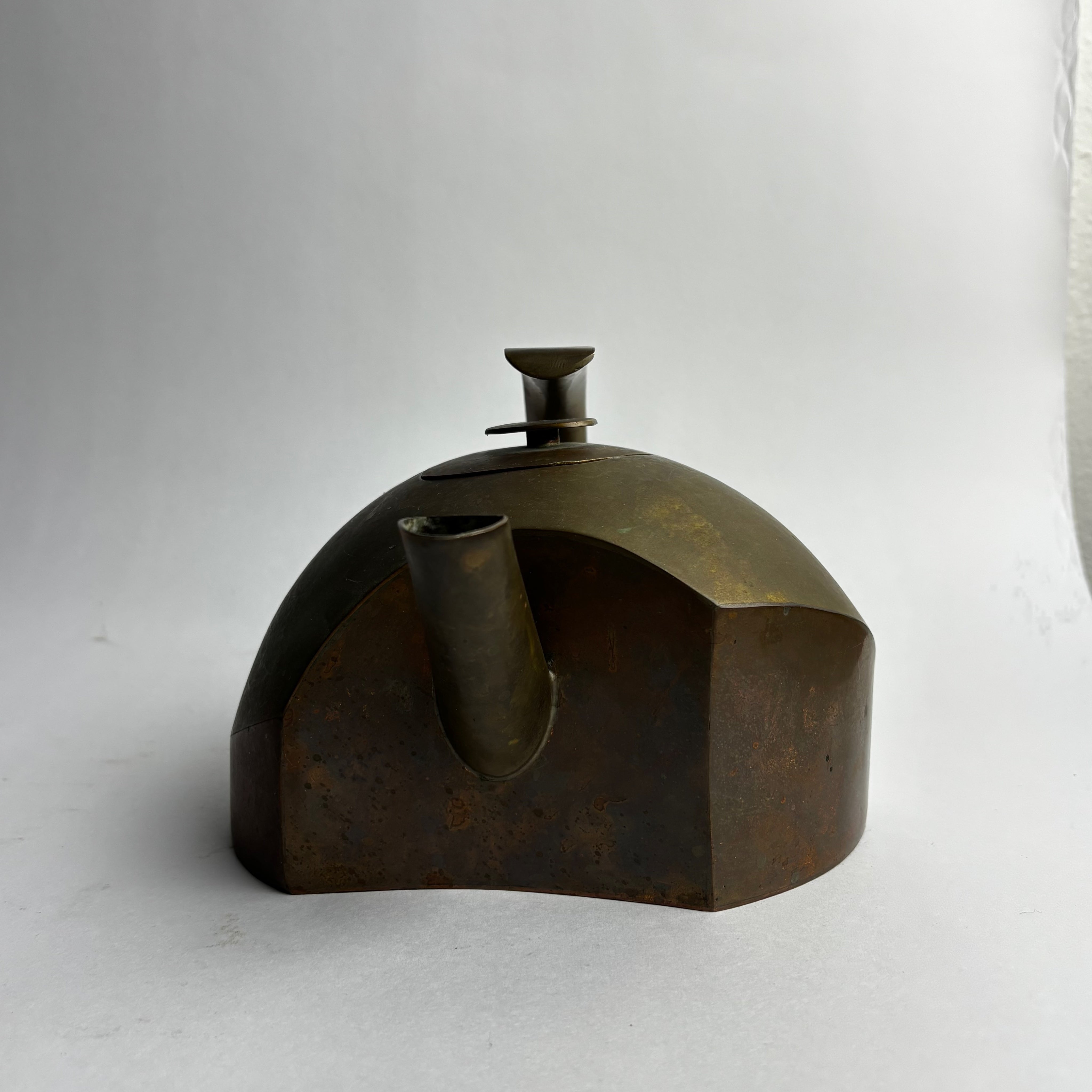 Vintage Tea Pots in Brass - Modernist Copper Collection — alternate view