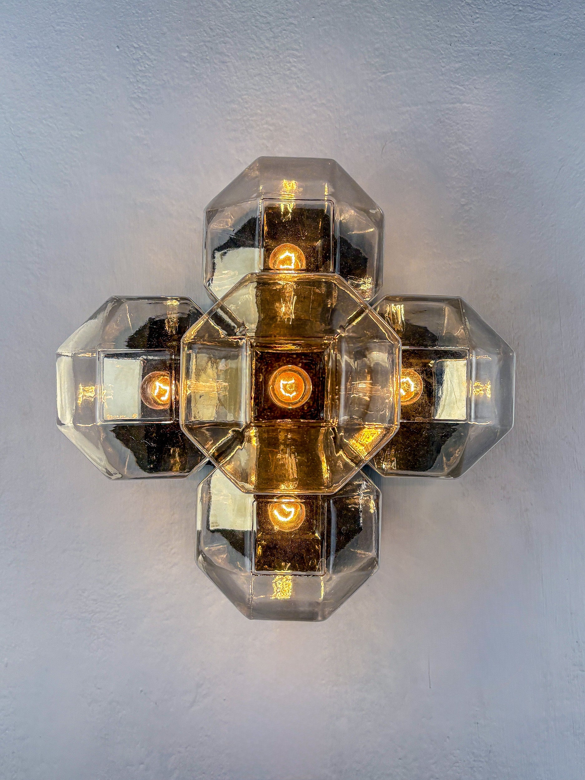 Large Modular Wall or Ceiling Lamp by Motoko Ishii for Staff, 5 Lights, 1970s — detail view