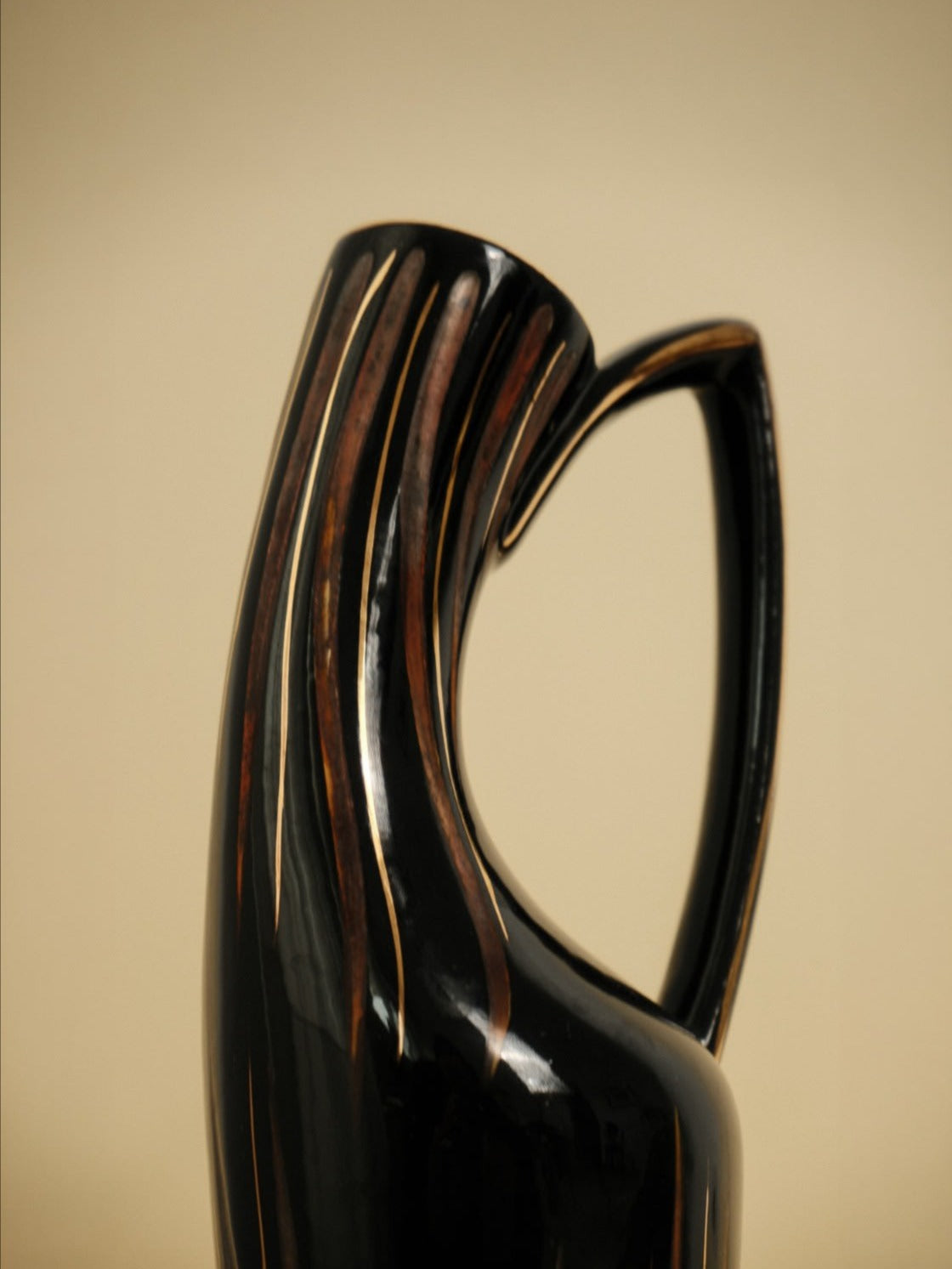 Vintage H. Bequet Quaregnon Hand-Painted Ceramic Vase — lifestyle setting