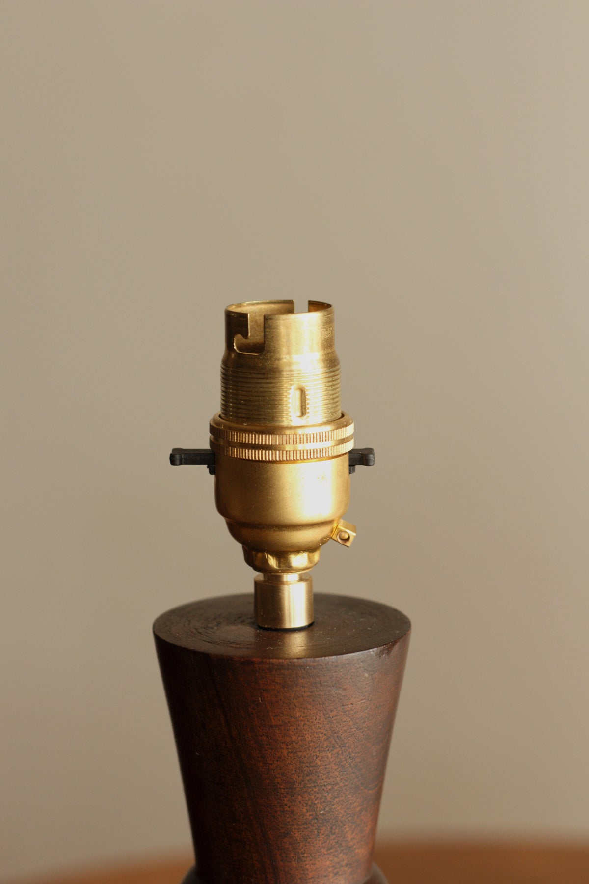 French Art Deco Ribbed Wood Table Lamp — alternate view