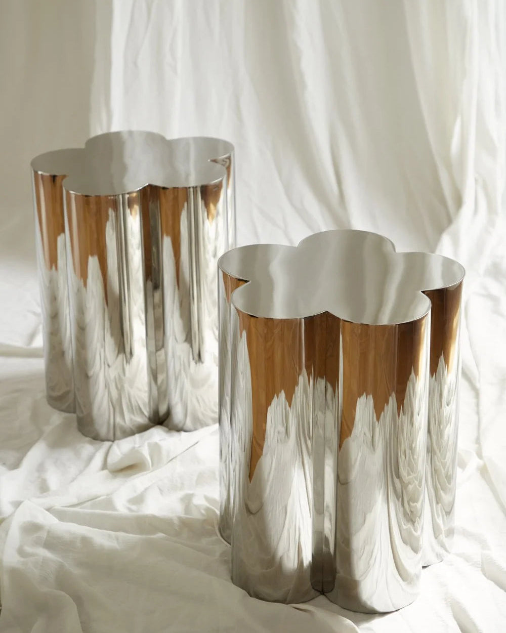 Barvinok Steel Side Table — side angle