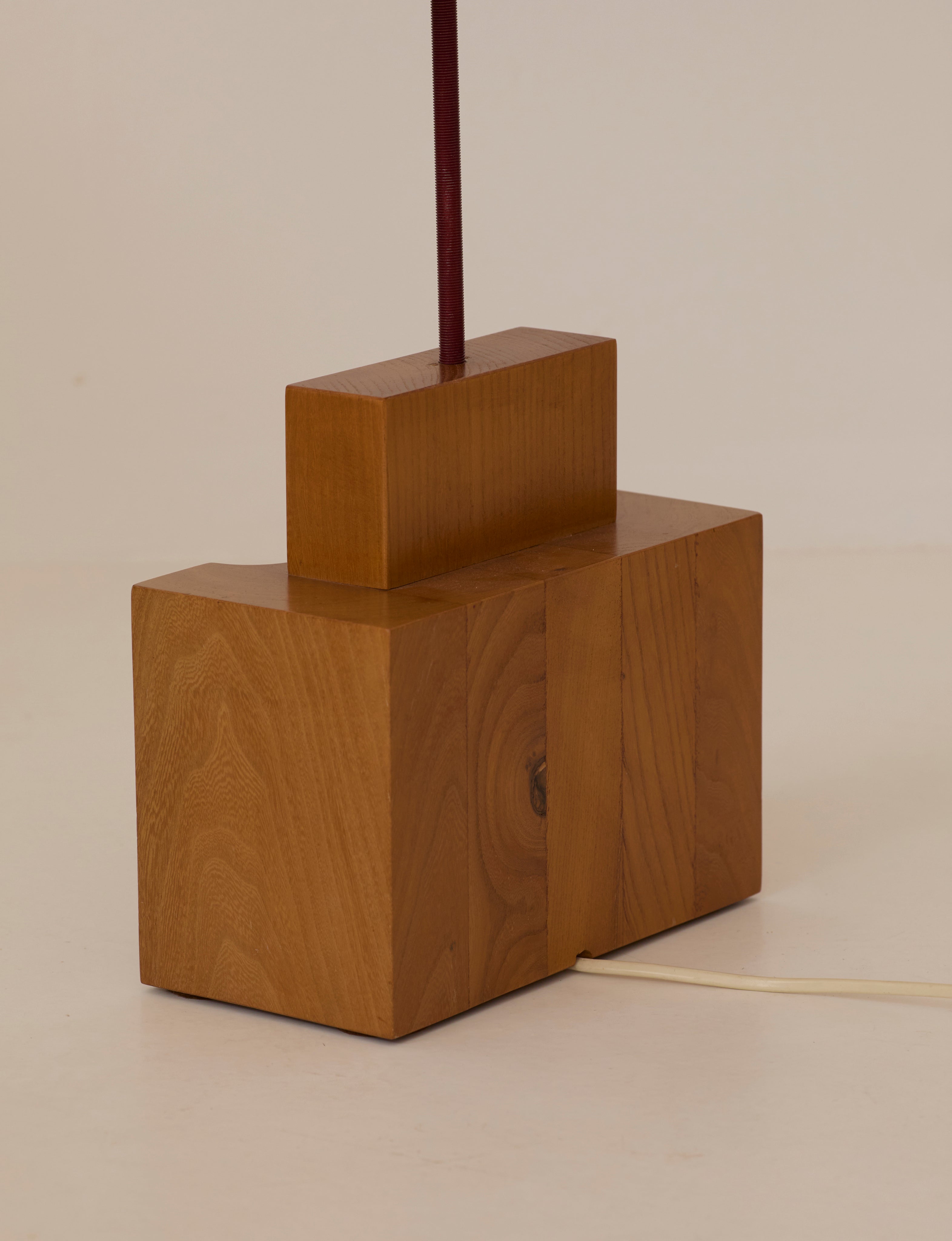 Maison Regain Table Lamp in Solid Elm. Vintage, Circa 1980. — alternate view