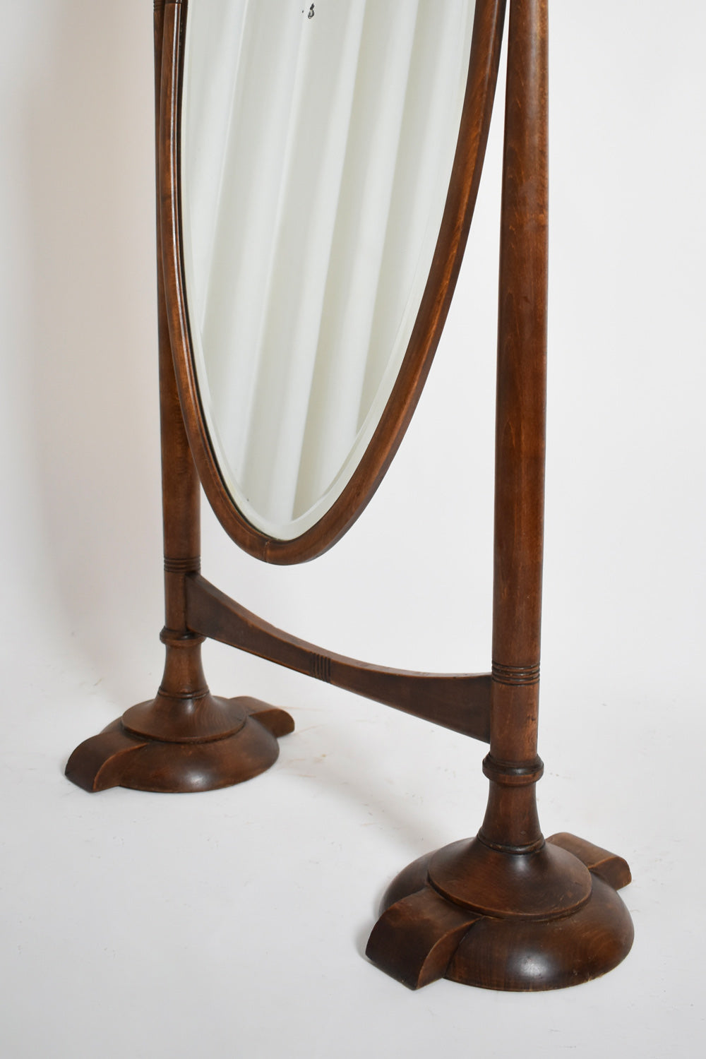 Arts and Crafts wooden psyche mirror — lifestyle setting
