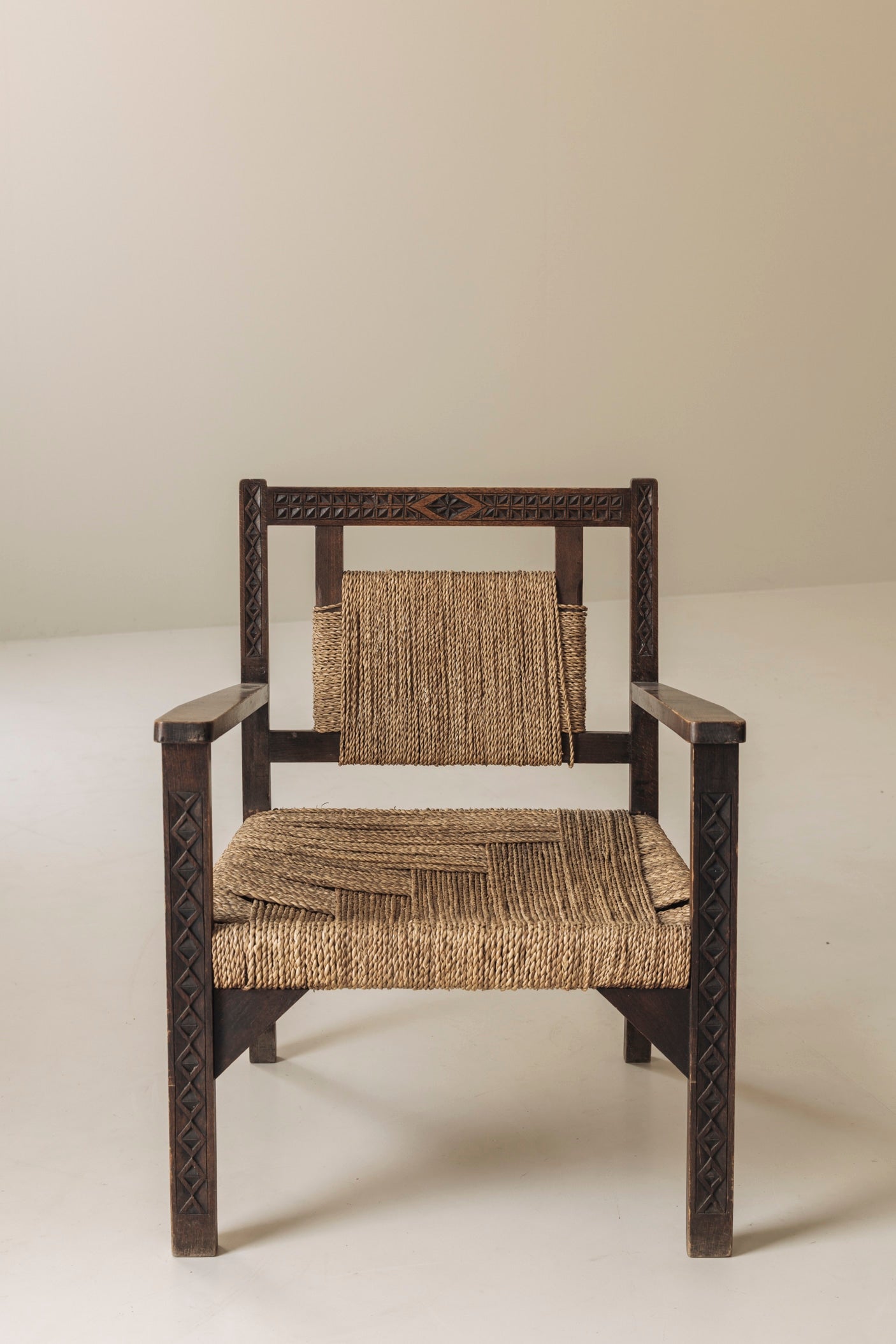 French Modernist Easy Chairs in the Manner of Francis Jourdain, 1940s — side angle