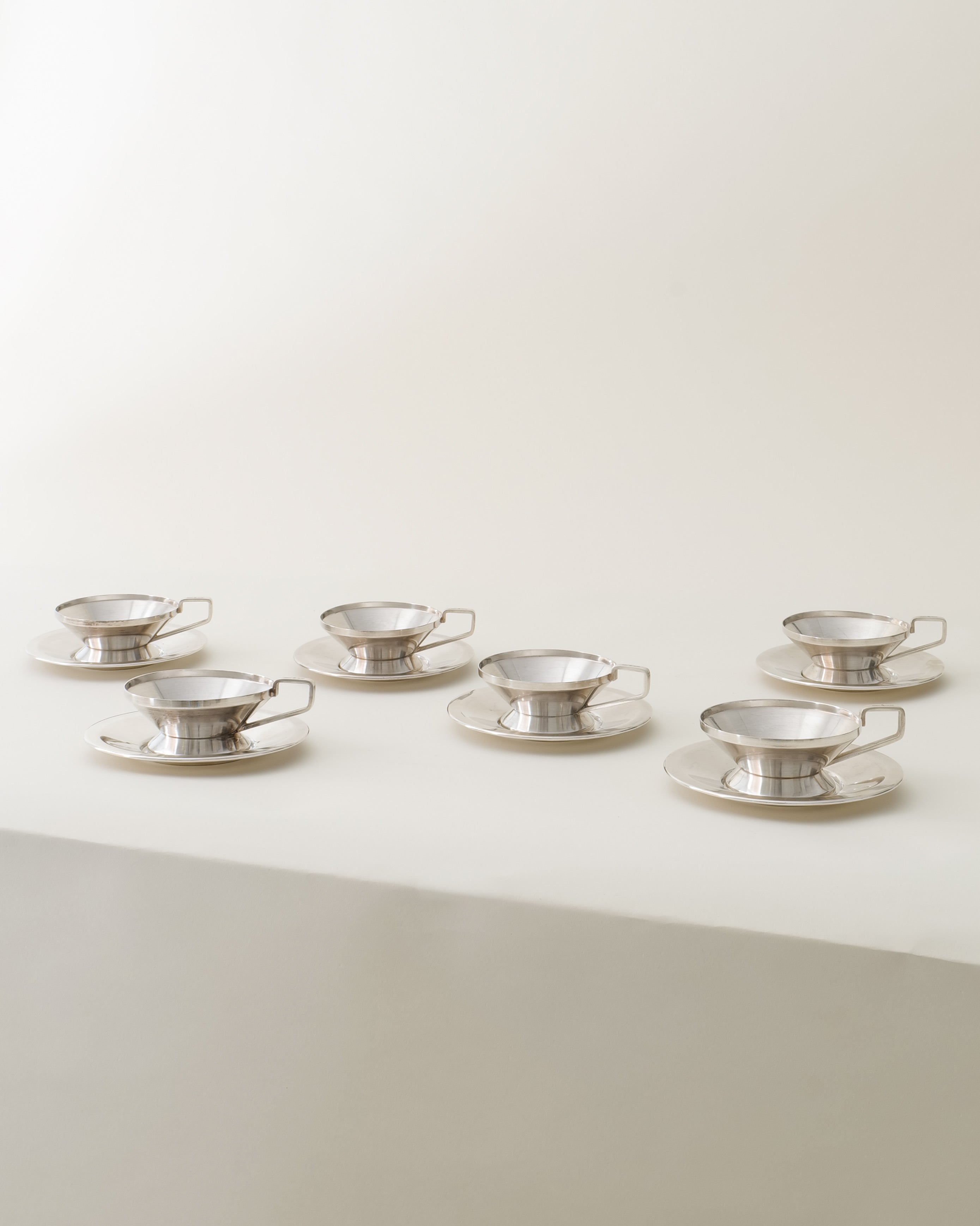 Gio Ponti Arthur Krupp Milano Cups and Saucers 1950s — side angle
