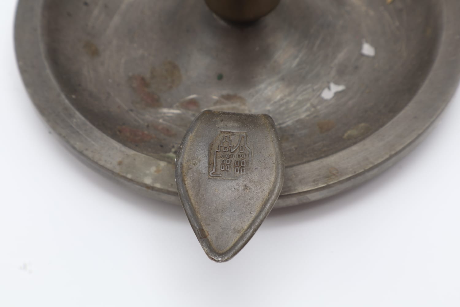 Pewter Chamberstick – France, 19th Century — side angle