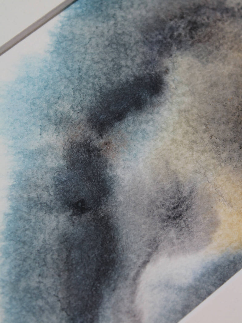 Abstract Watercolour Painting #1, Germany, 2003 — close-up of textured blue and gray hues
