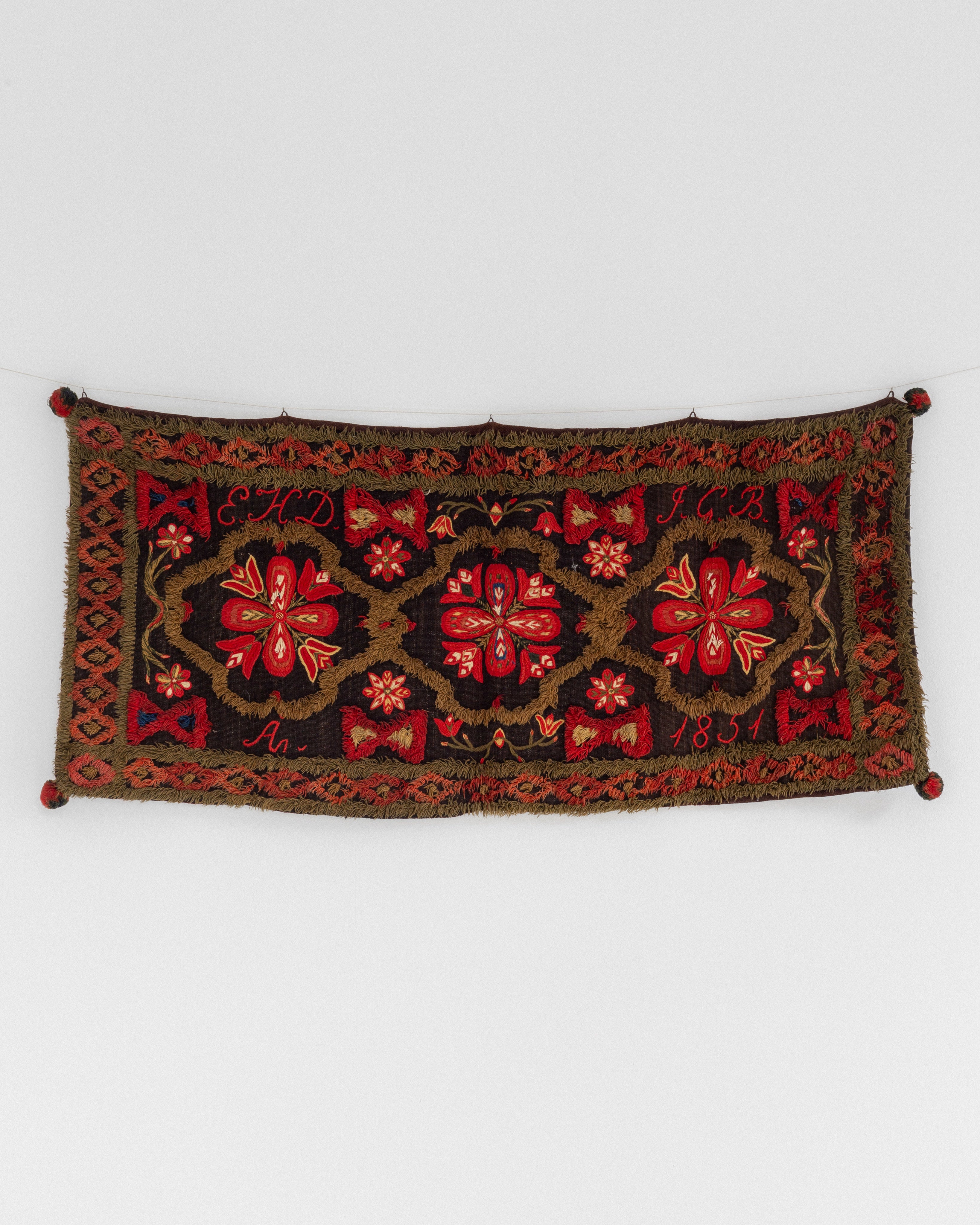 Antique Swedish Wedding Tapestry, 1851