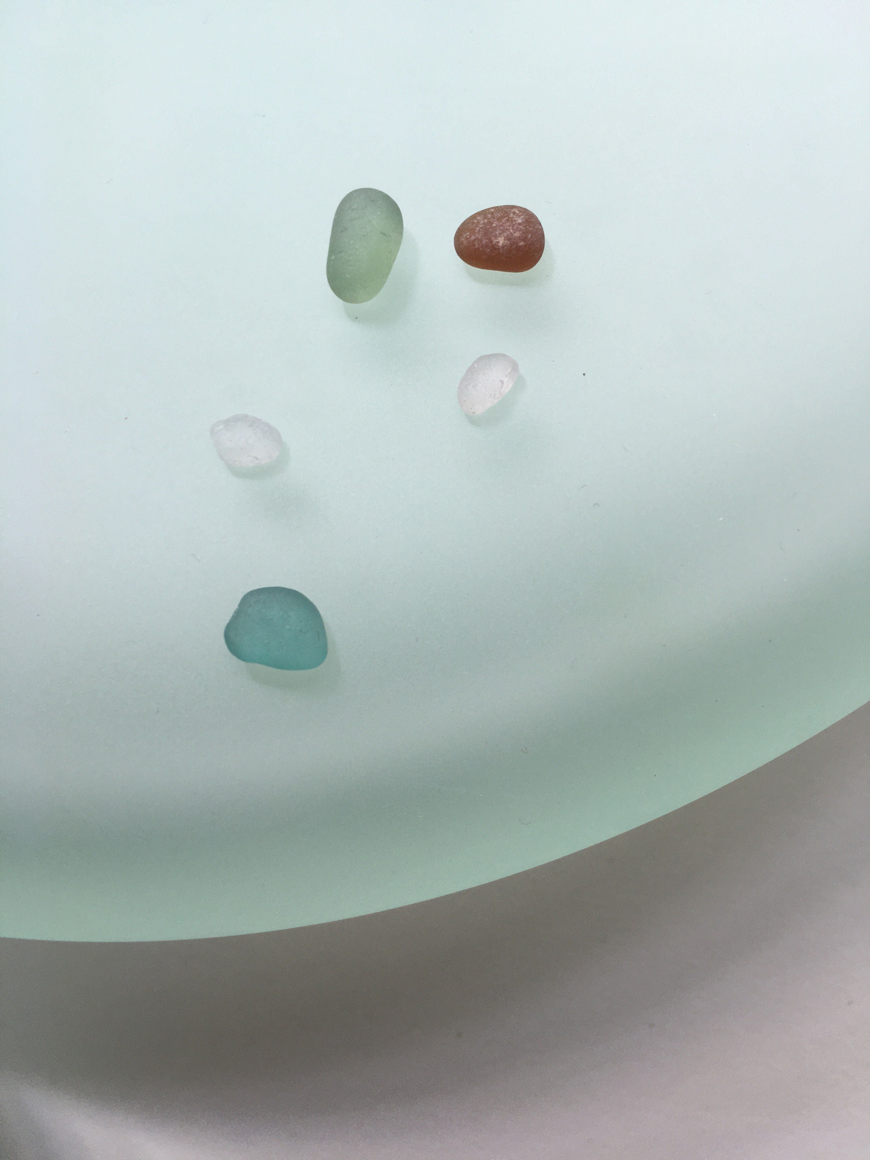 Glass Sculptures SEAGLASS | color teal green — close-up of frosted glass surface