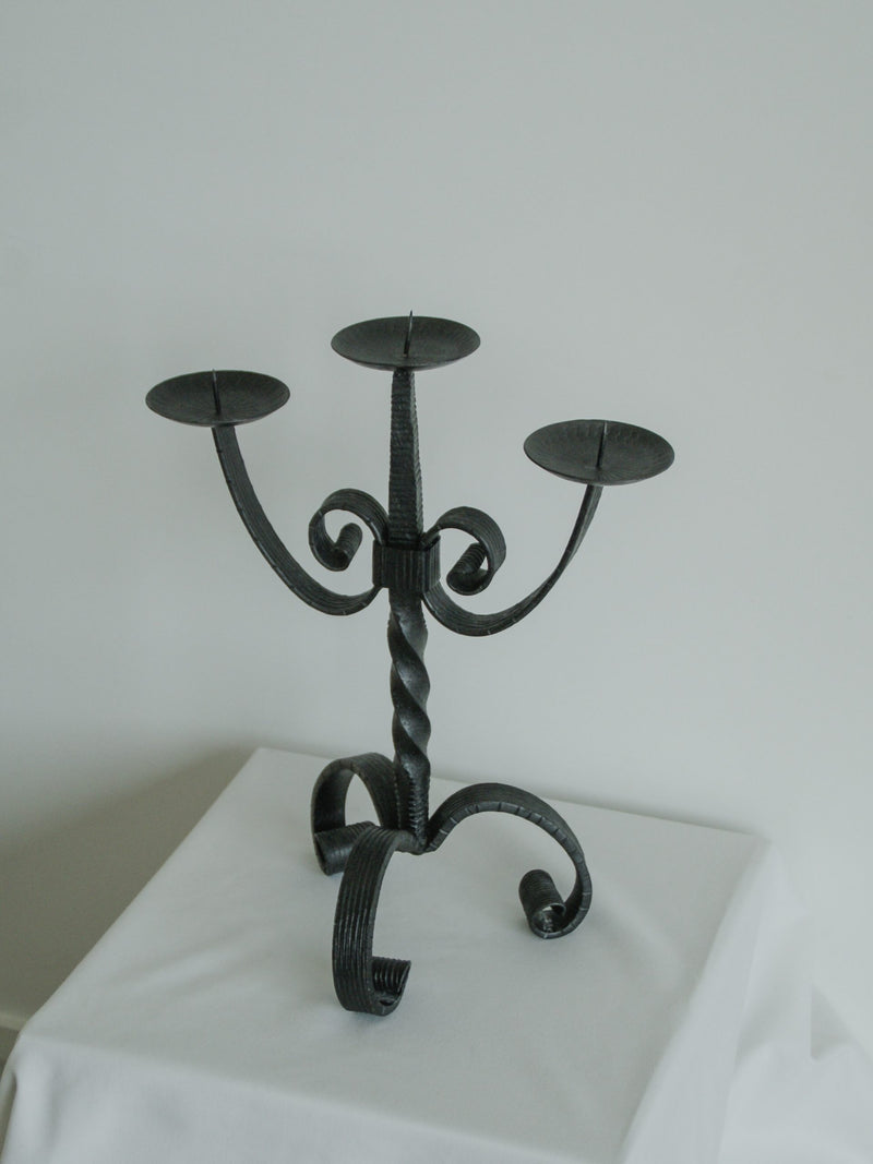 Tripod Cast Iron Candle Holder — detail view