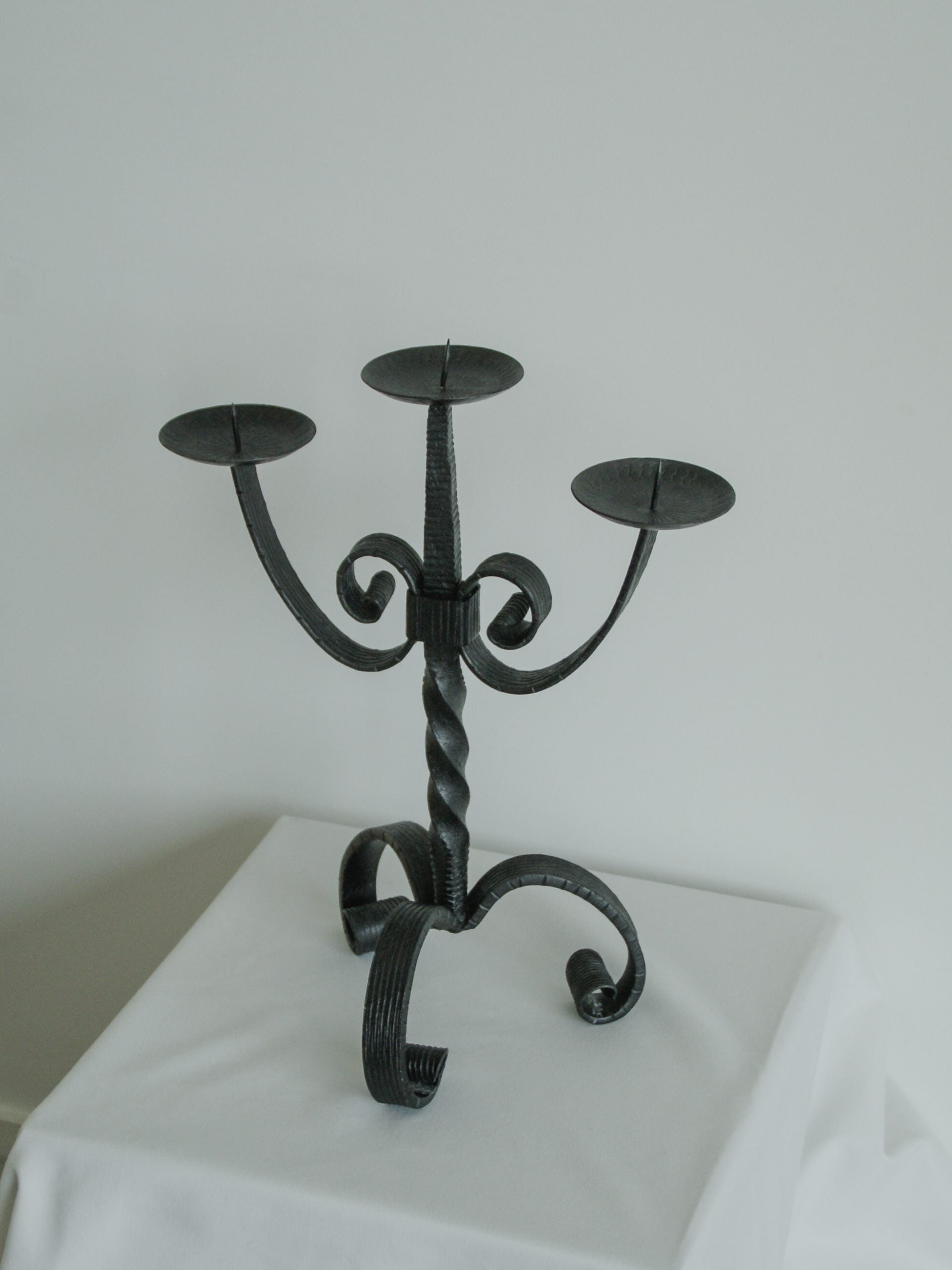 Tripod Cast Iron Candle Holder — detail view