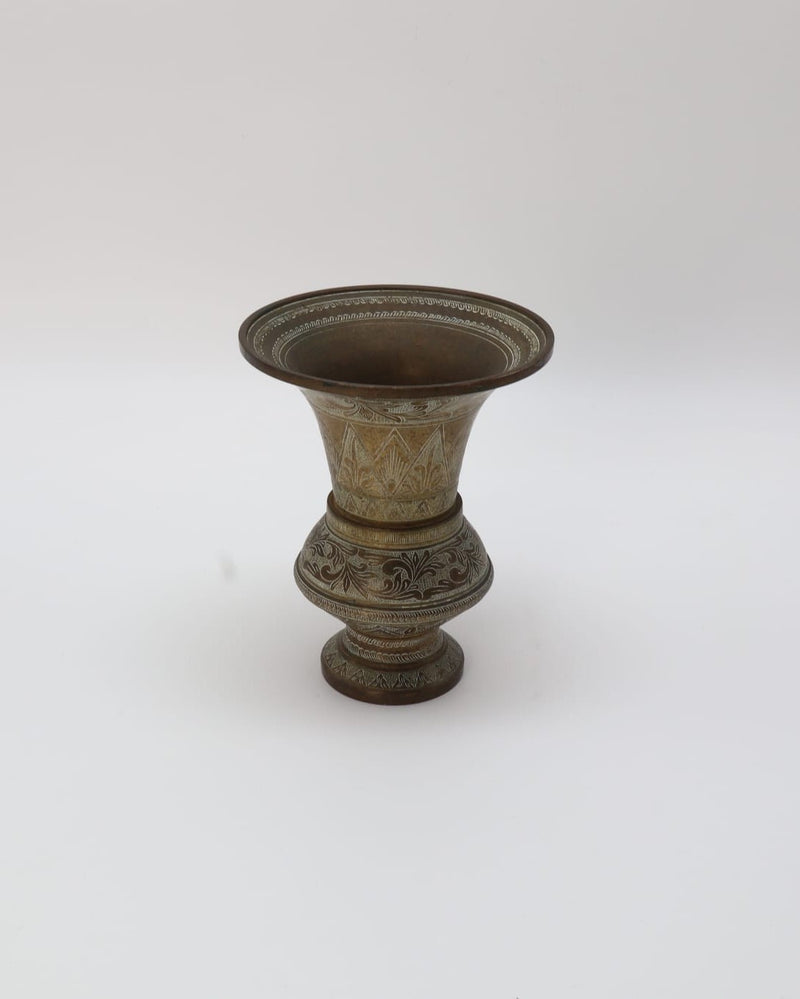 Hand-Engraved Brass Vase – Indonesia, c. 1900 by Forma Finds | The Oblist