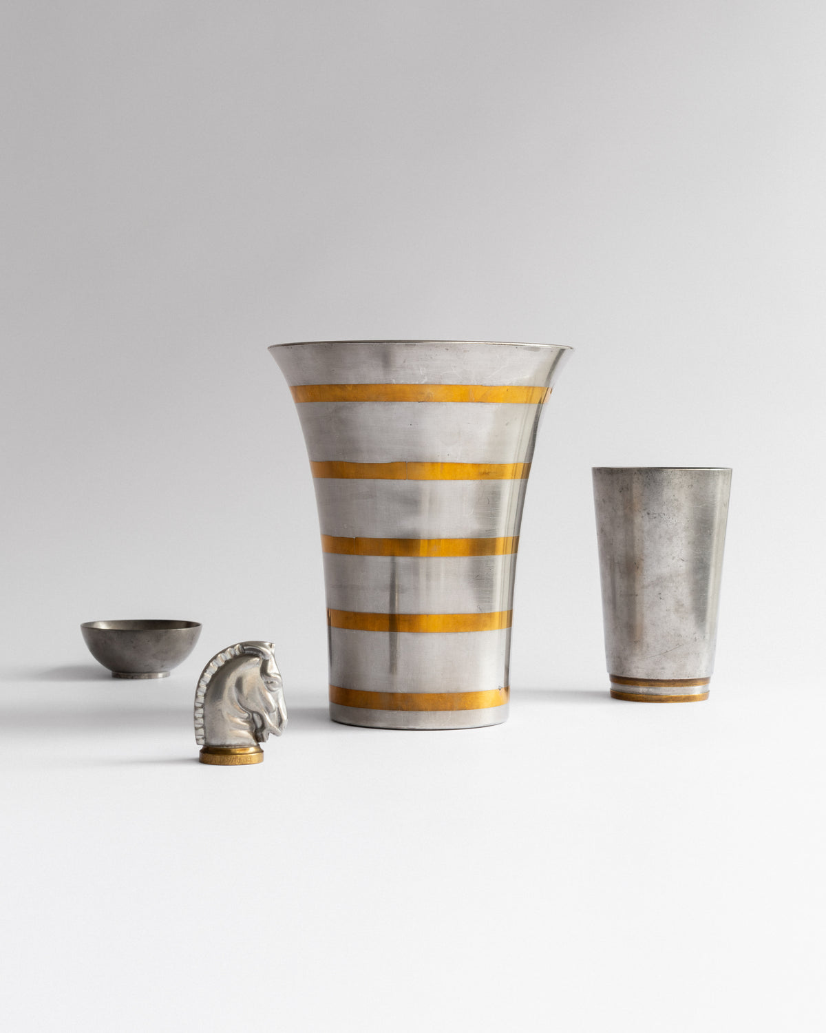 Pewter and Brass Vase by Estrid Ericson for Svenskt Tenn — lifestyle setting