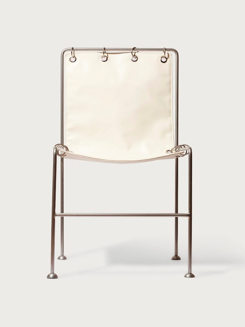 Institution Sculptural Chair, Leather — side angle