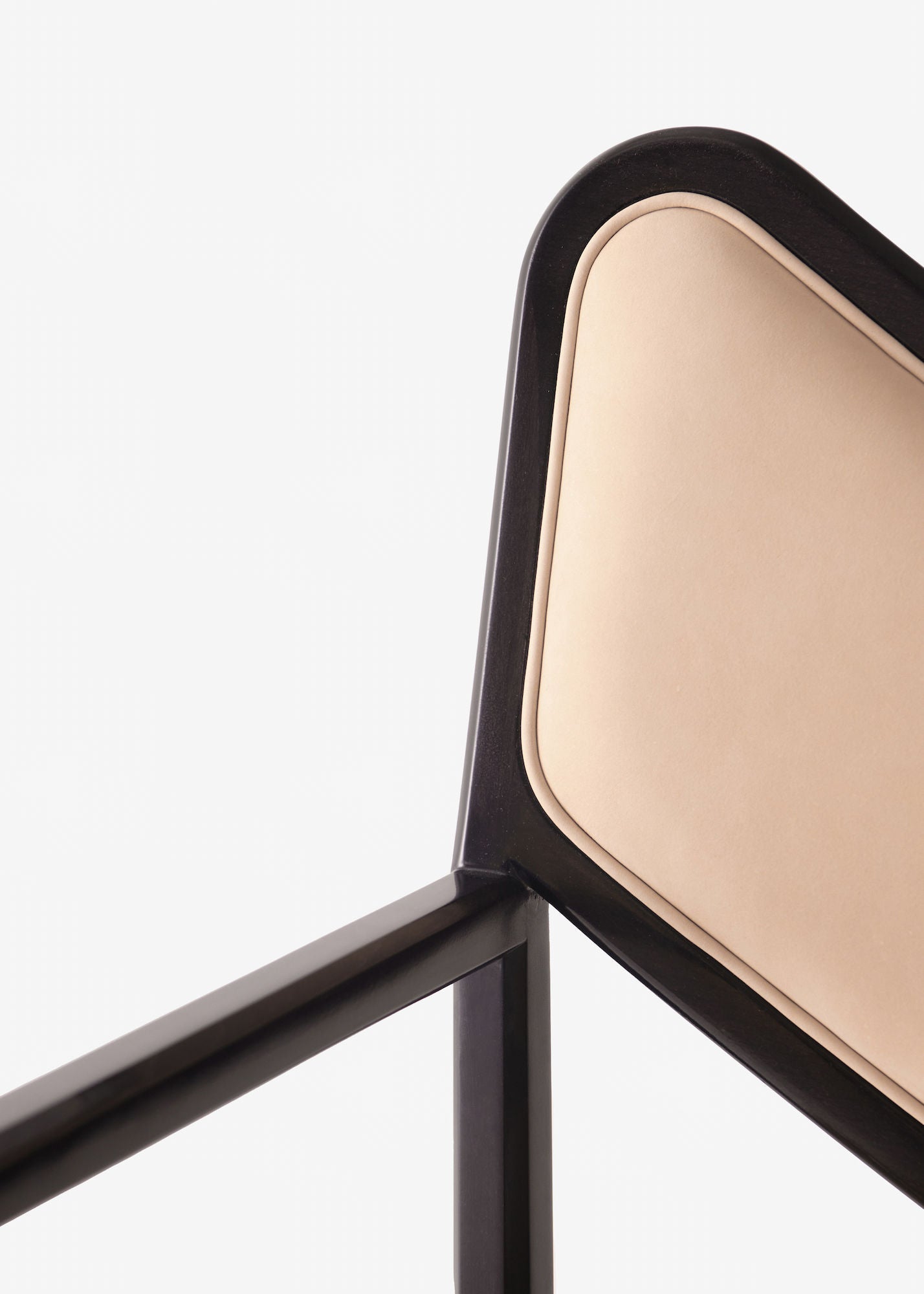 Daybed Sofa — top view of leather cushion on black frame