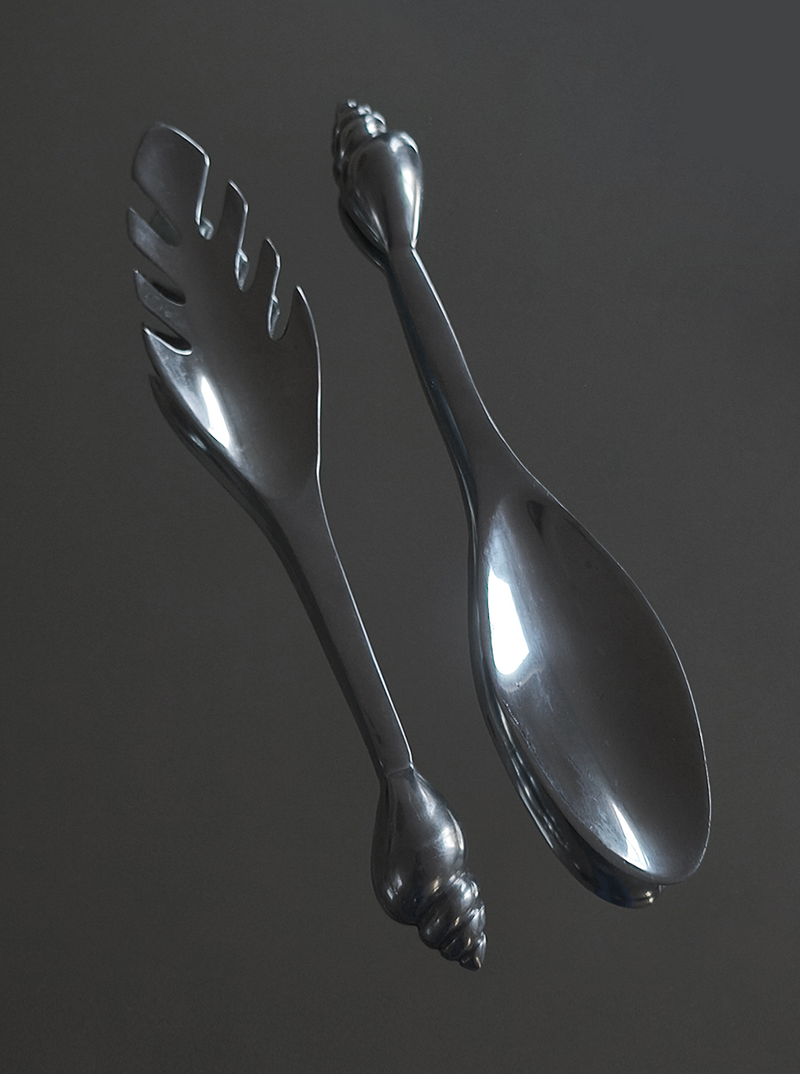 Shell Salad Cutlery Set by Les Objoies | The Oblist — stainless steel, modern design