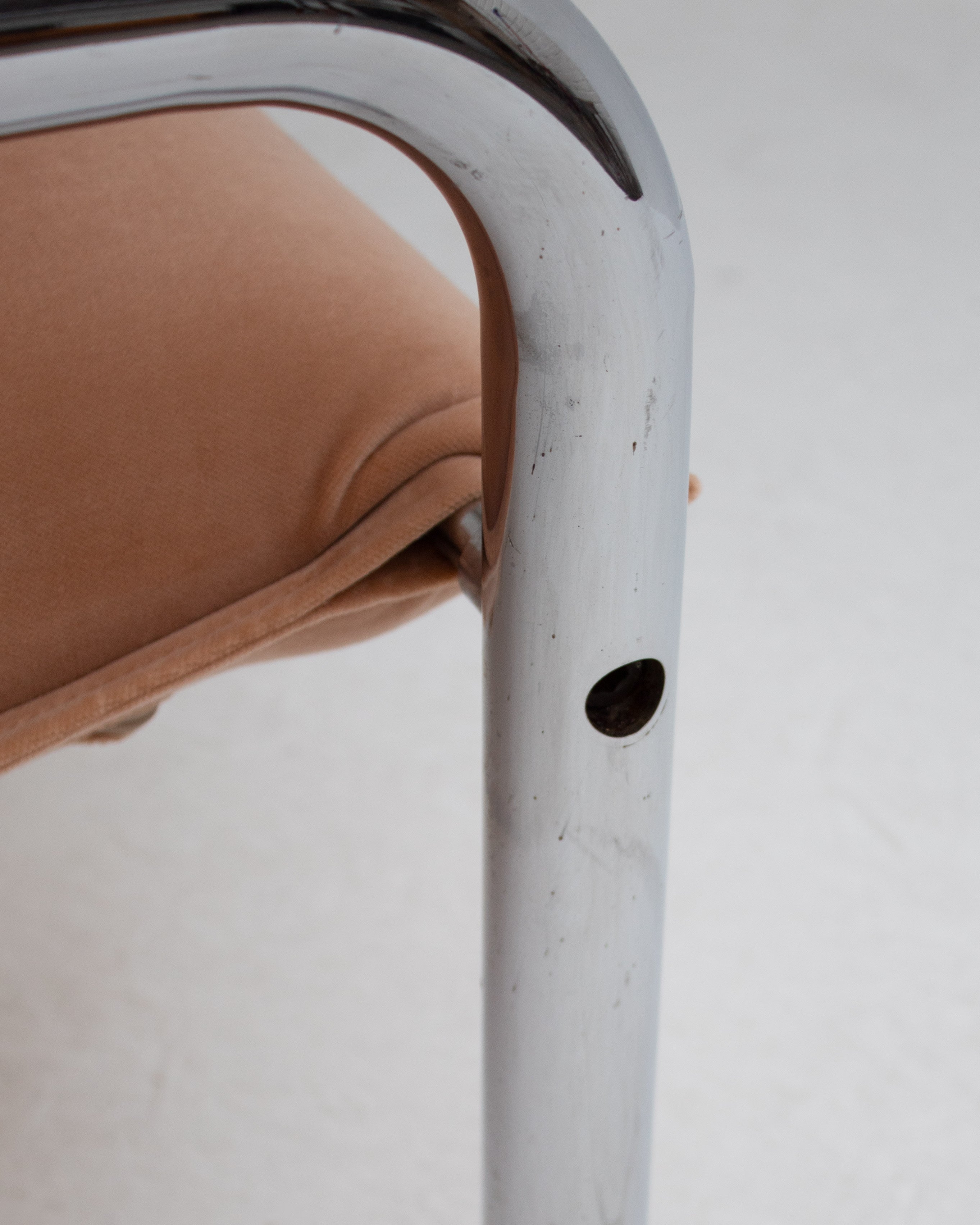 Vintage Lounge Chair in Metal and Velvet