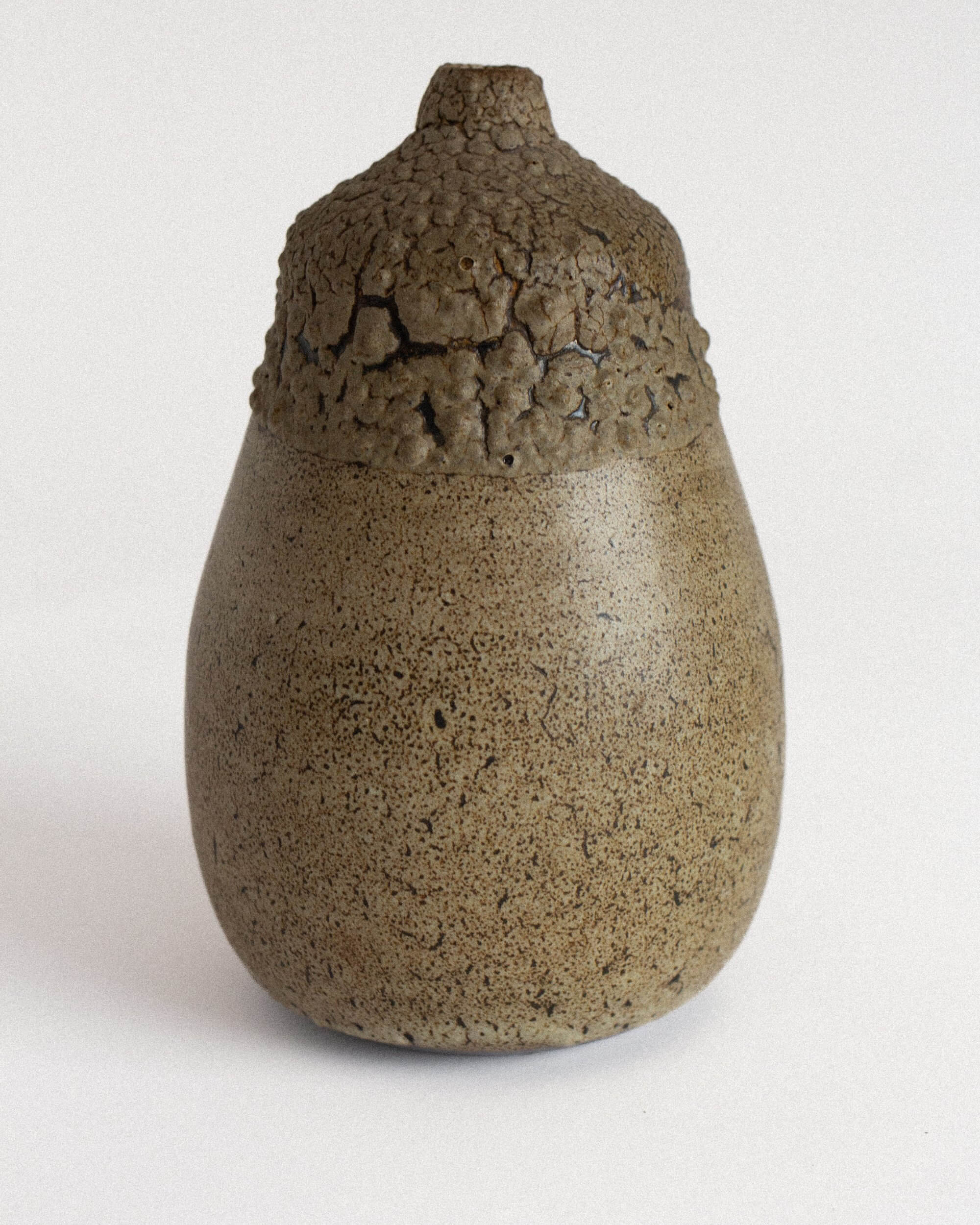 Textured Ceramic Single-Stem Vase — lifestyle setting